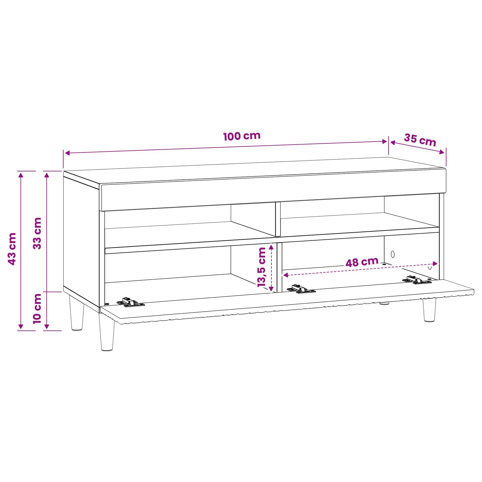 LED TV-kaappi Artisaanitammi Tekninen puu - Image 10