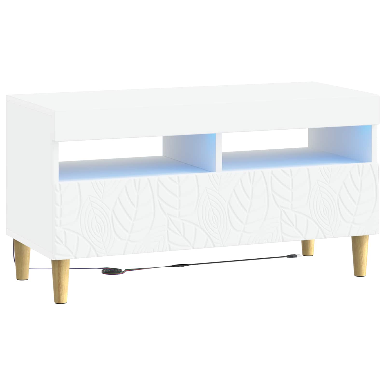 LED TV-kaappi valkoinen Tekninen puu