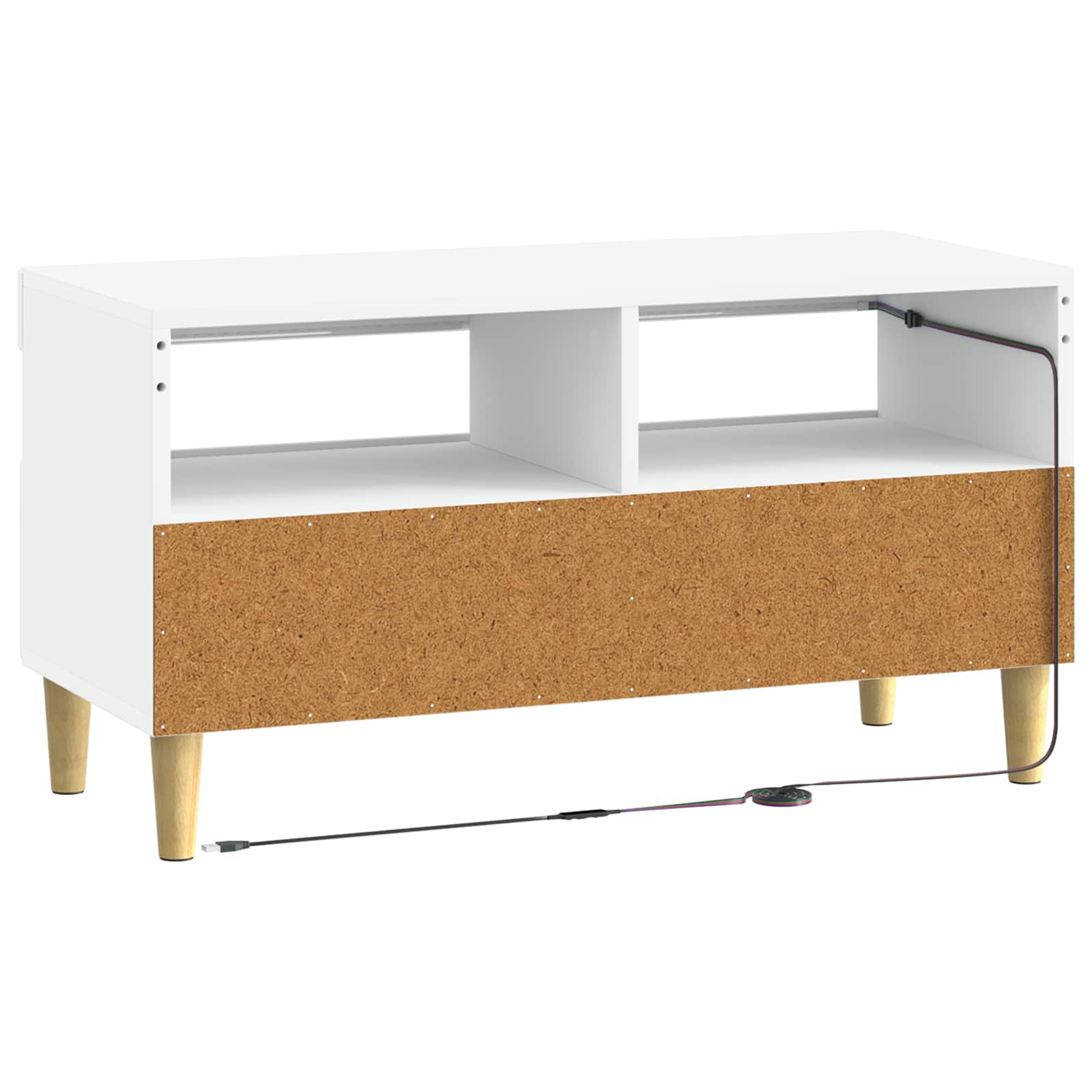 LED TV-kaappi valkoinen Tekninen puu - Image 6