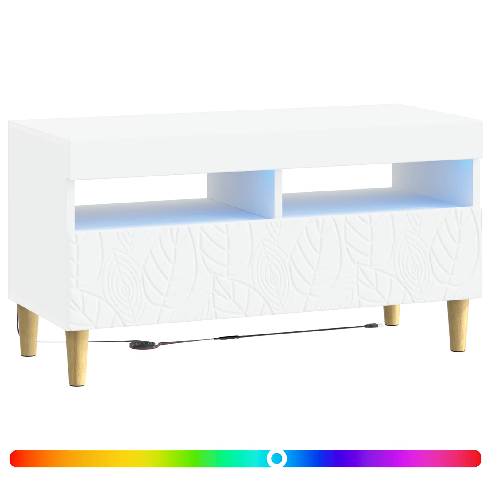 LED TV-kaappi valkoinen Tekninen puu - Image 2