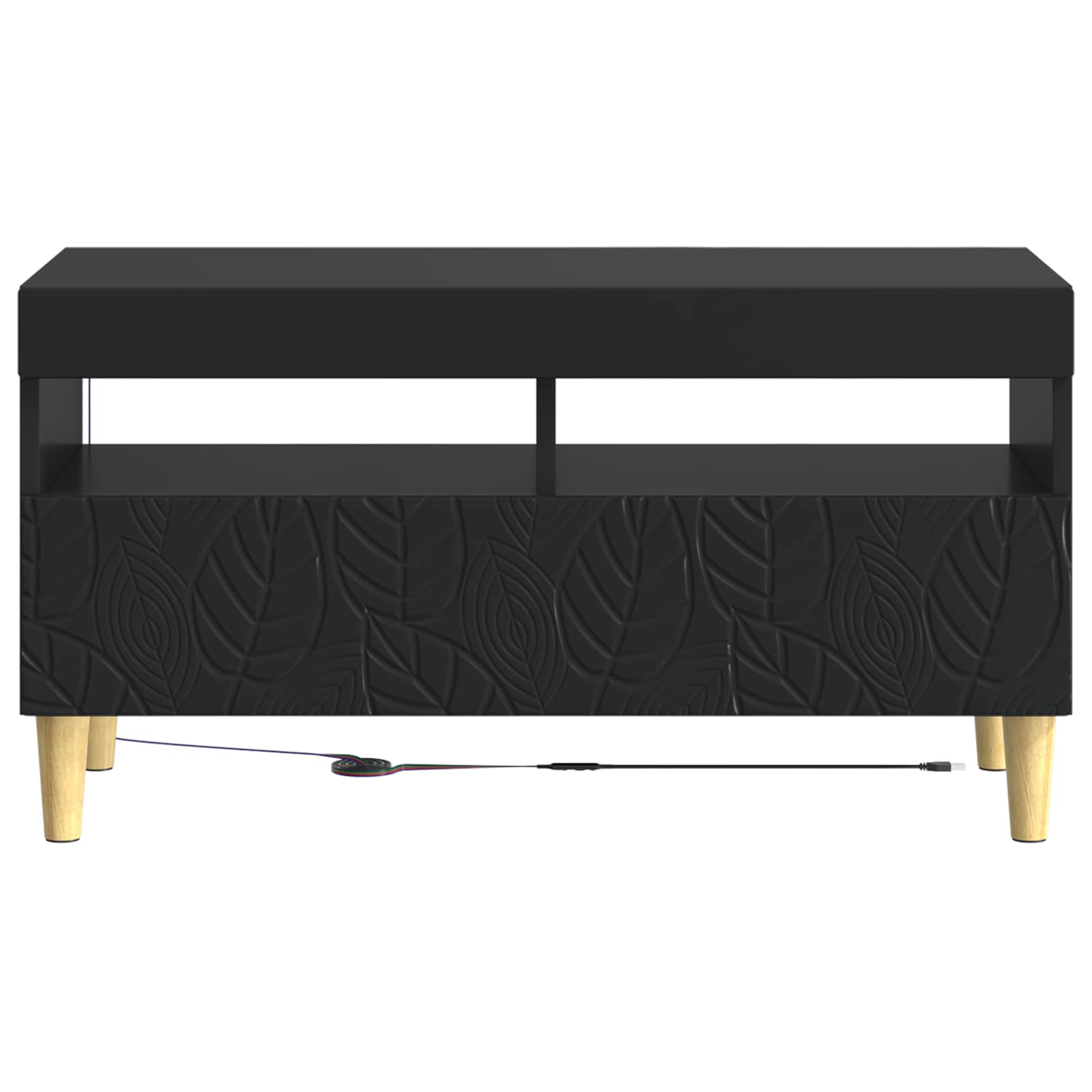 LED TV-kaappi Musta Tekninen puu - Image 4