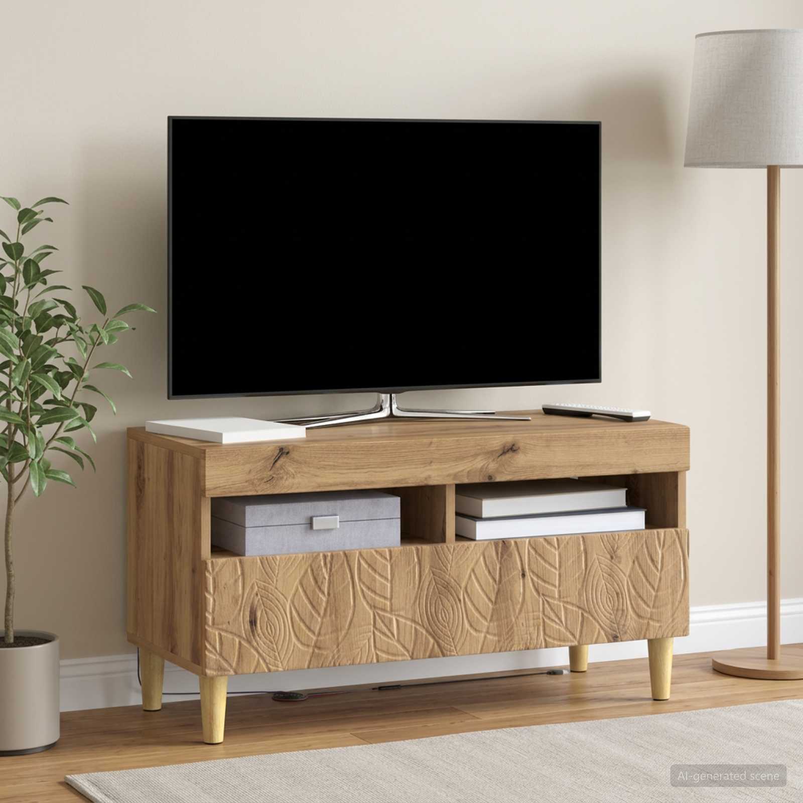 LED TV-kaappi Artisaanitammi Tekninen puu - Image 4