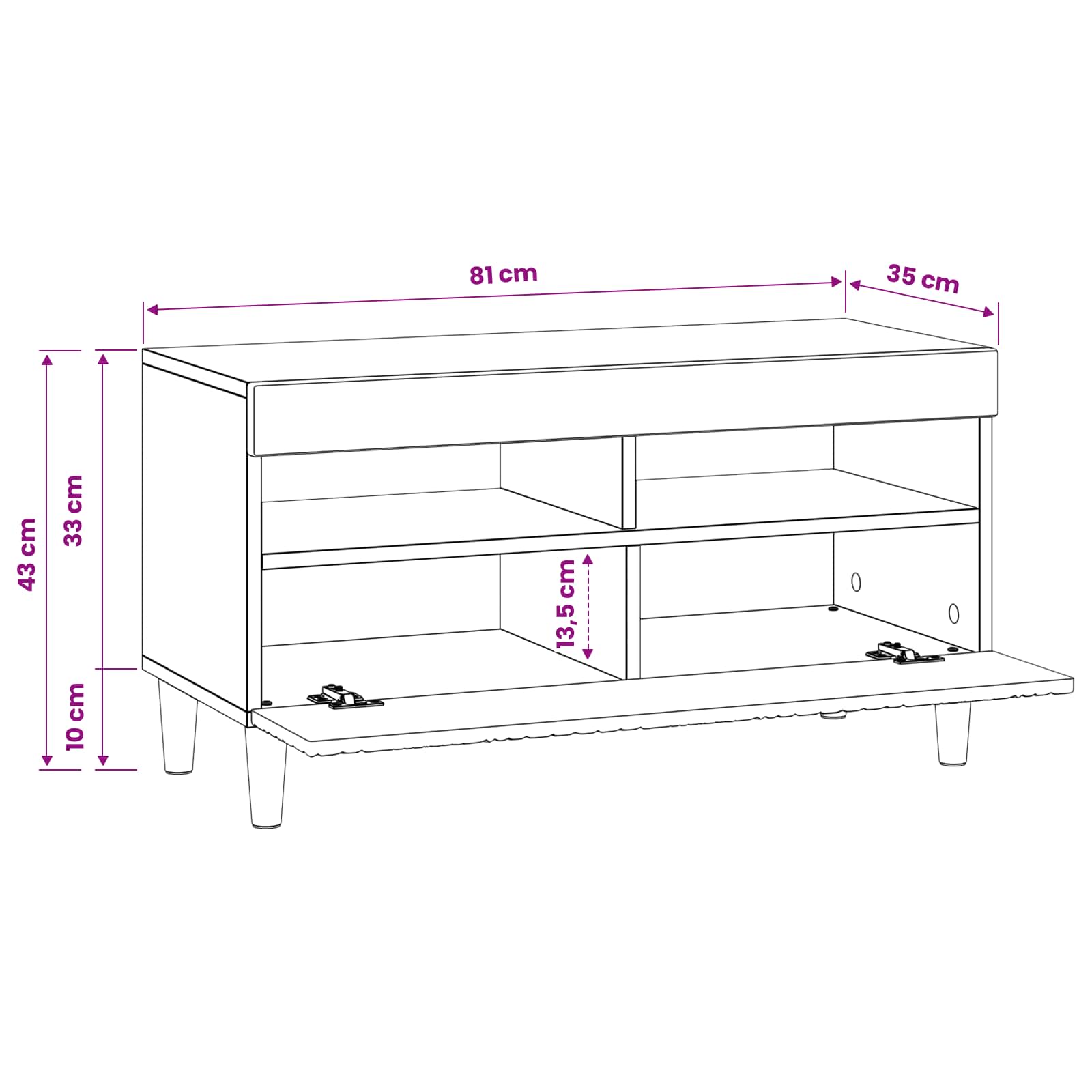 LED TV-kaappi Artisaanitammi Tekninen puu - Image 10