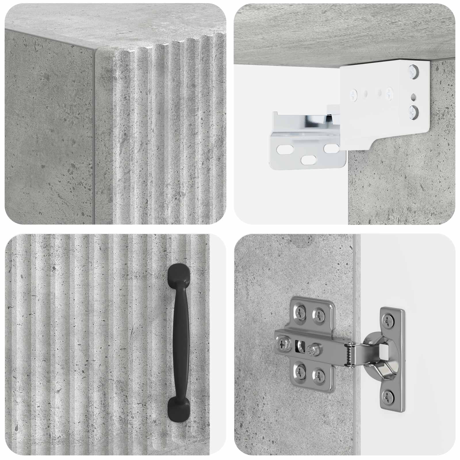 Armario de pared para baño HOORN Gris Hormigón 30 x 31 x 59 cm 7