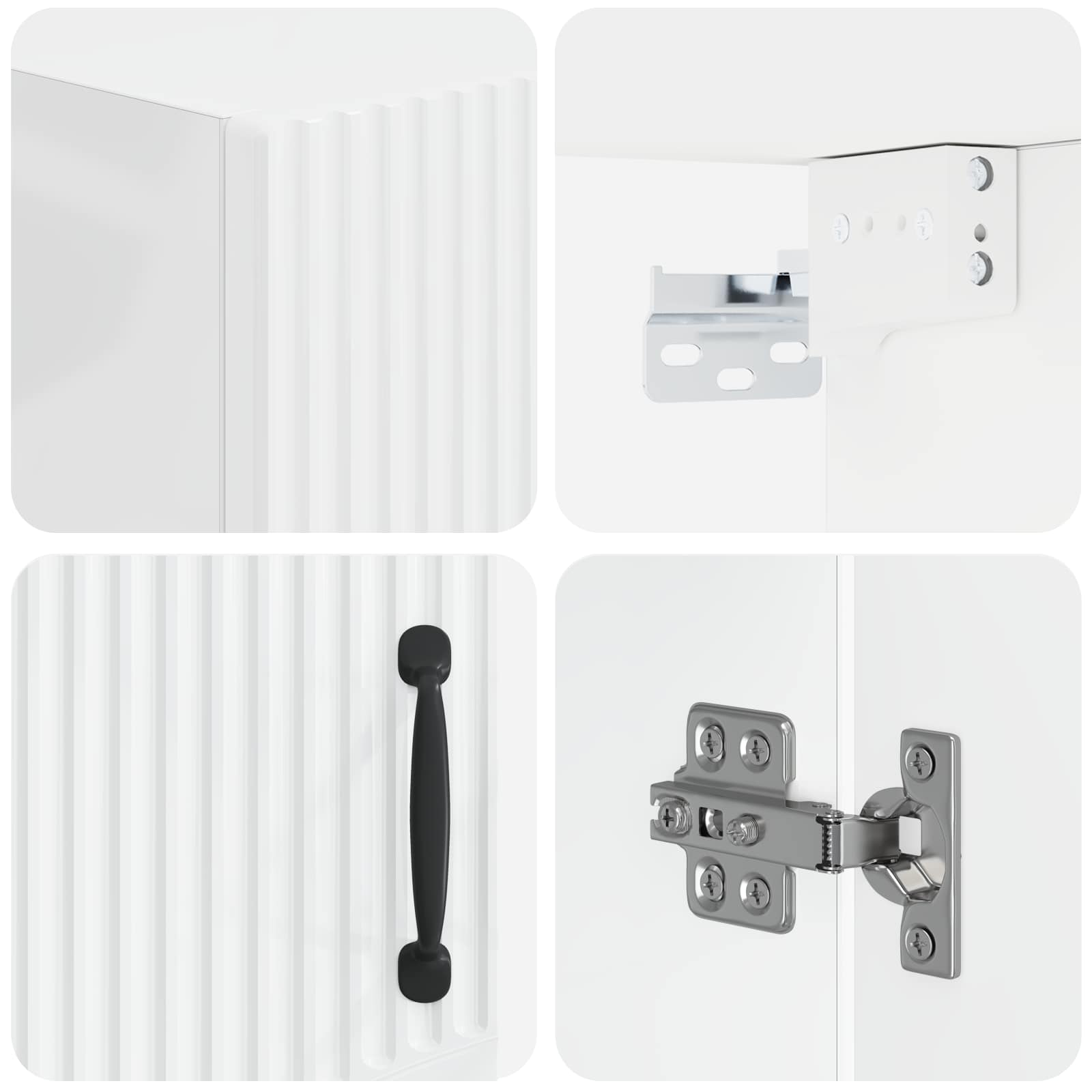 Armario de pared para baño HOORN Blanco Brillante 7