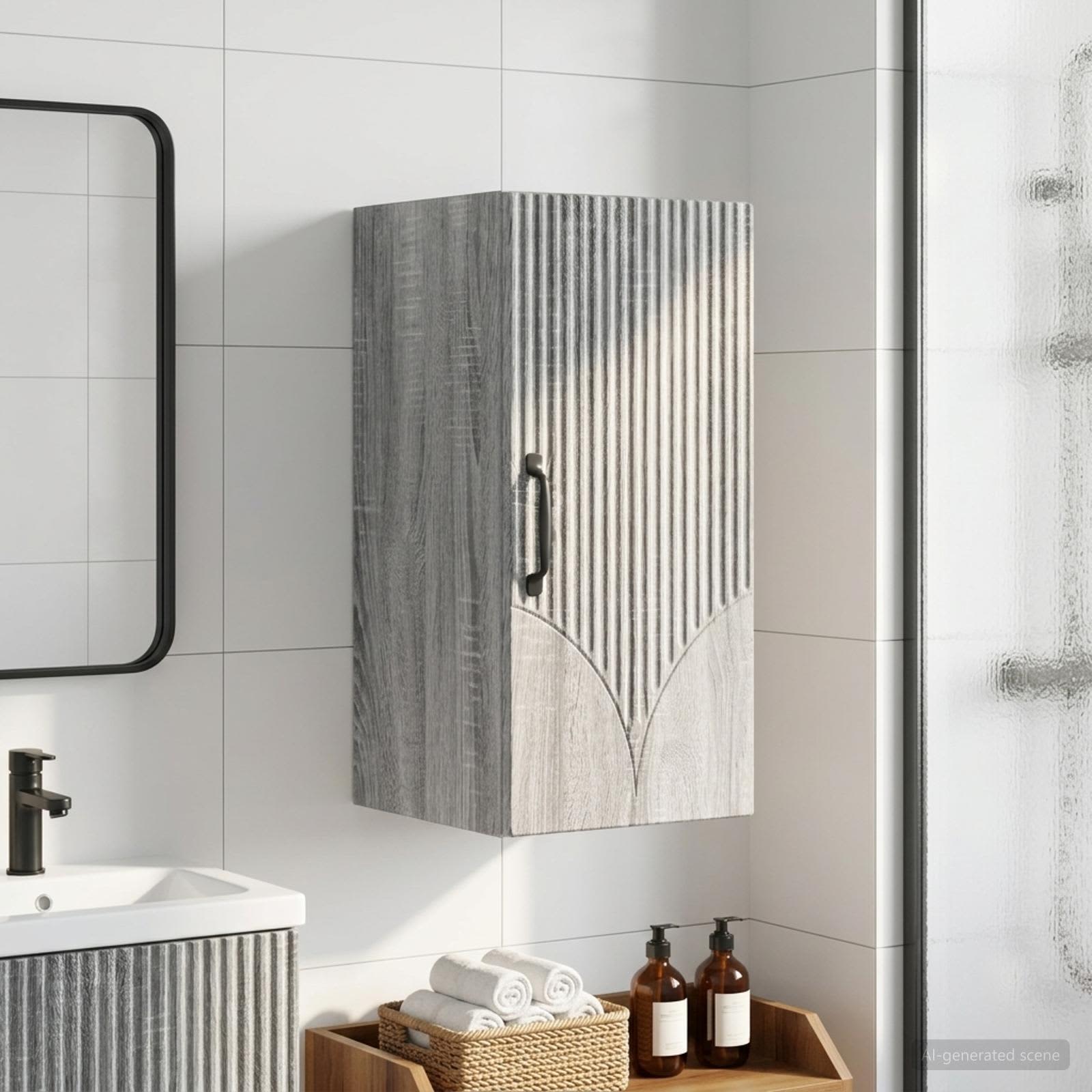 Armario de pared para baño HOORN Sonoma gris 30 x 31 x 59 cm