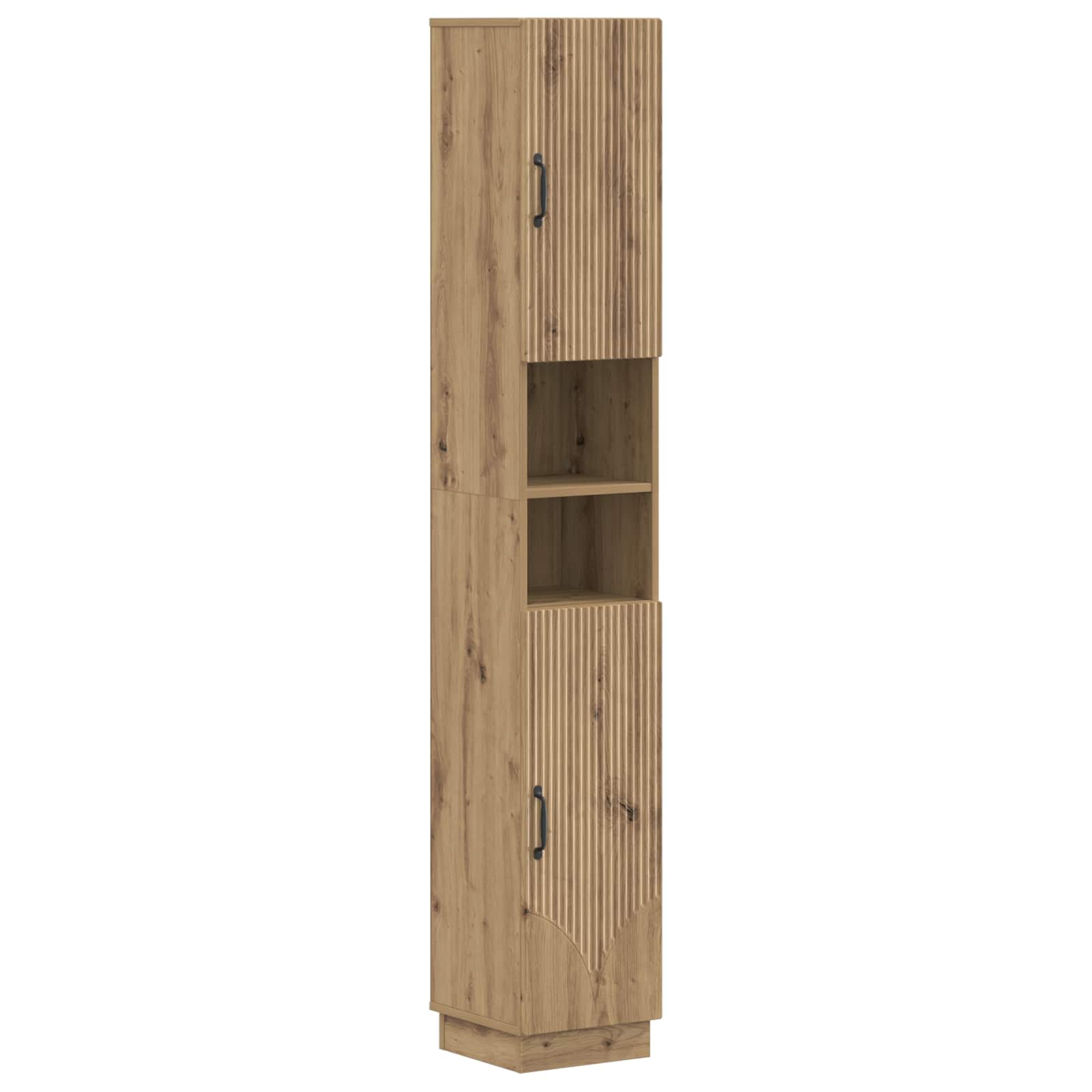 Badkamerkast met Open Plank HOORN Artisanaal eiken – afbeelding 1