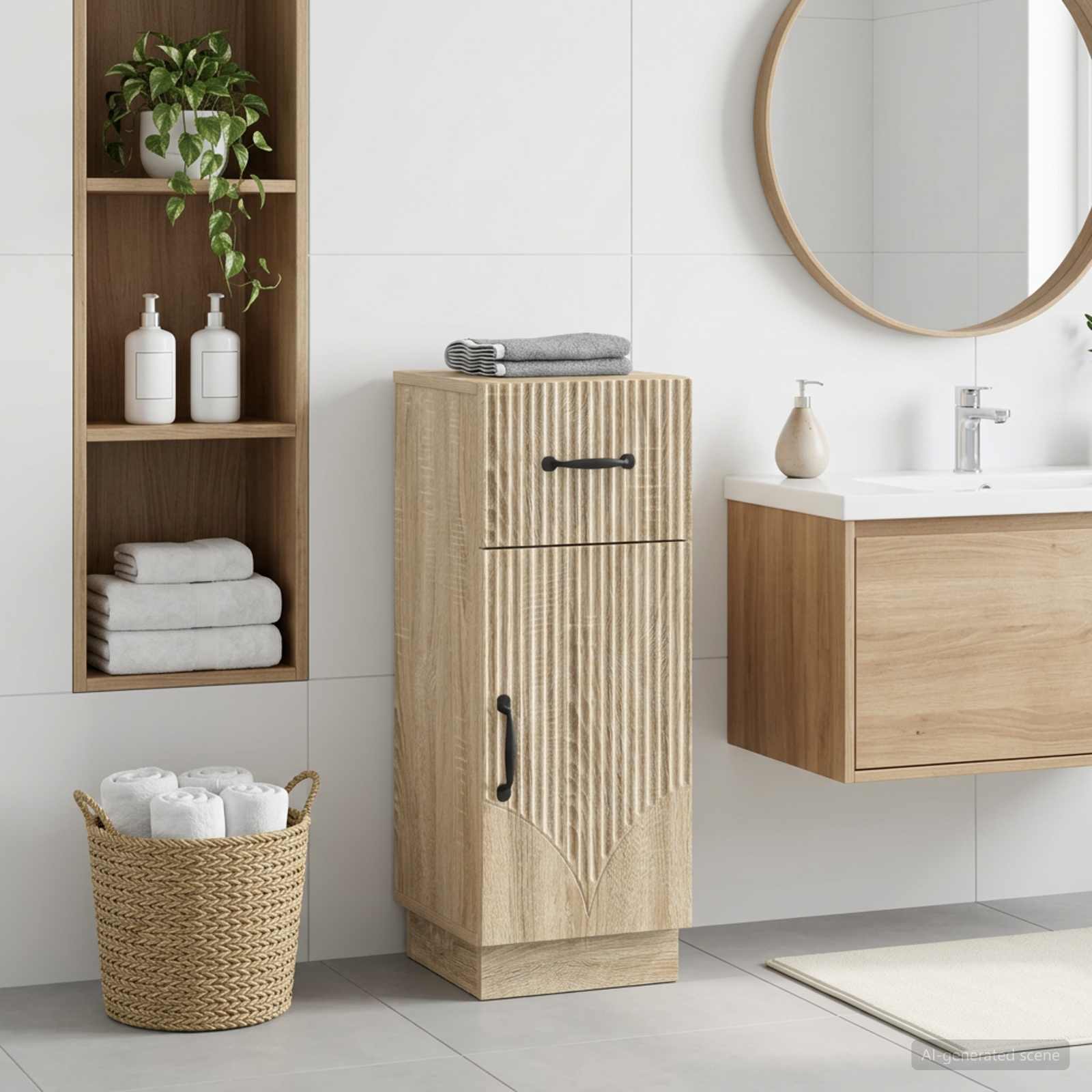 Armario de Almacenamiento para Baño HOORN Roble Sonoma