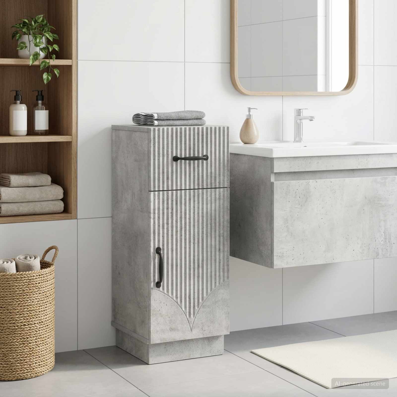 Armario de Almacenamiento para Baño HOORN Gris Hormigón