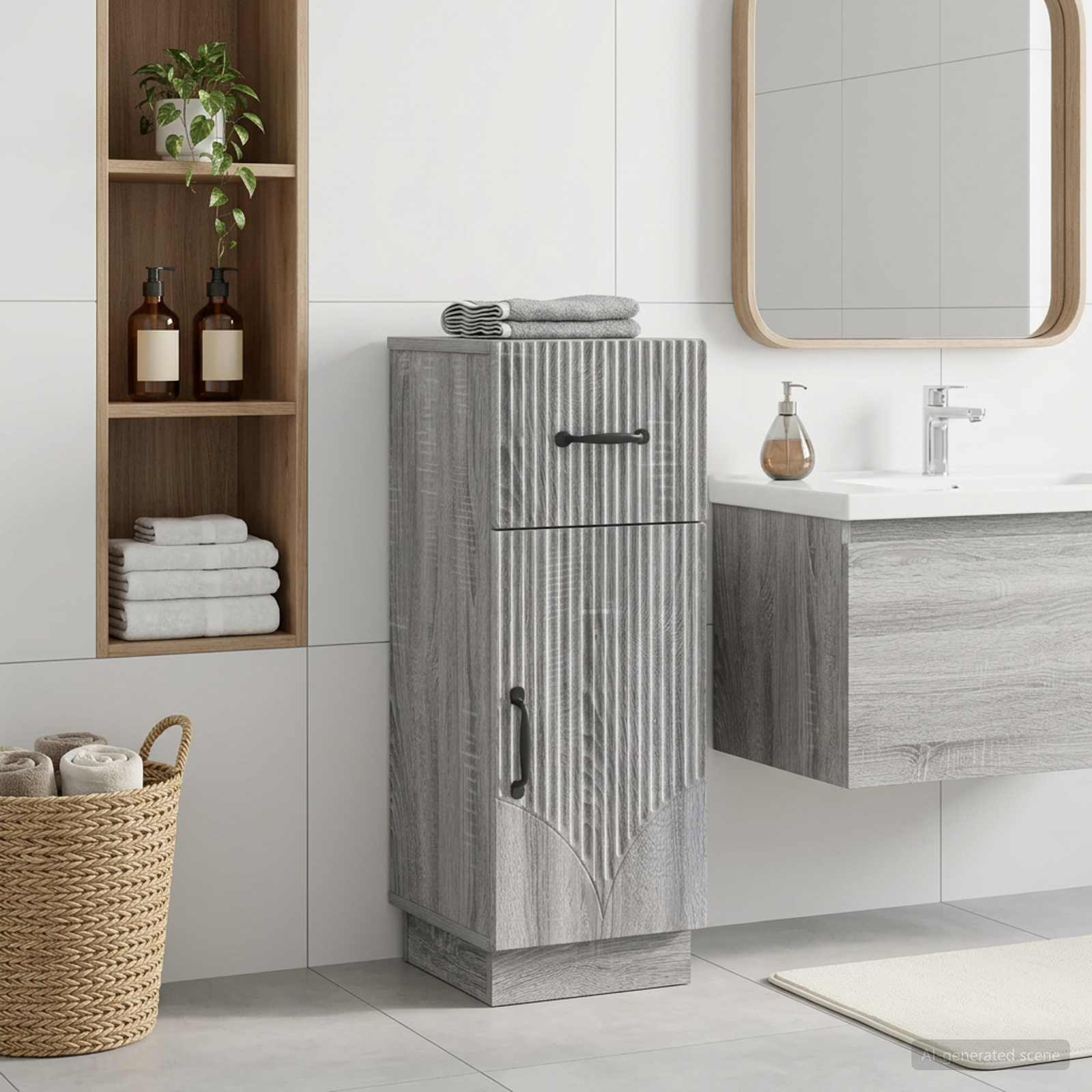 Armario de Almacenamiento para Baño HOORN Sonoma gris