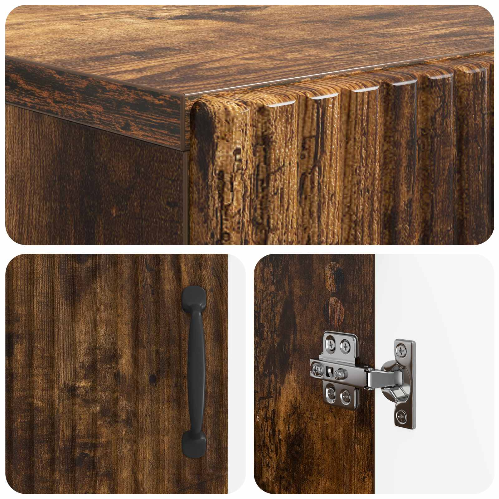 vidaXL Badkamer Opbergkast HOORN Gerookt eiken 59,5 x 31 x 77 cm