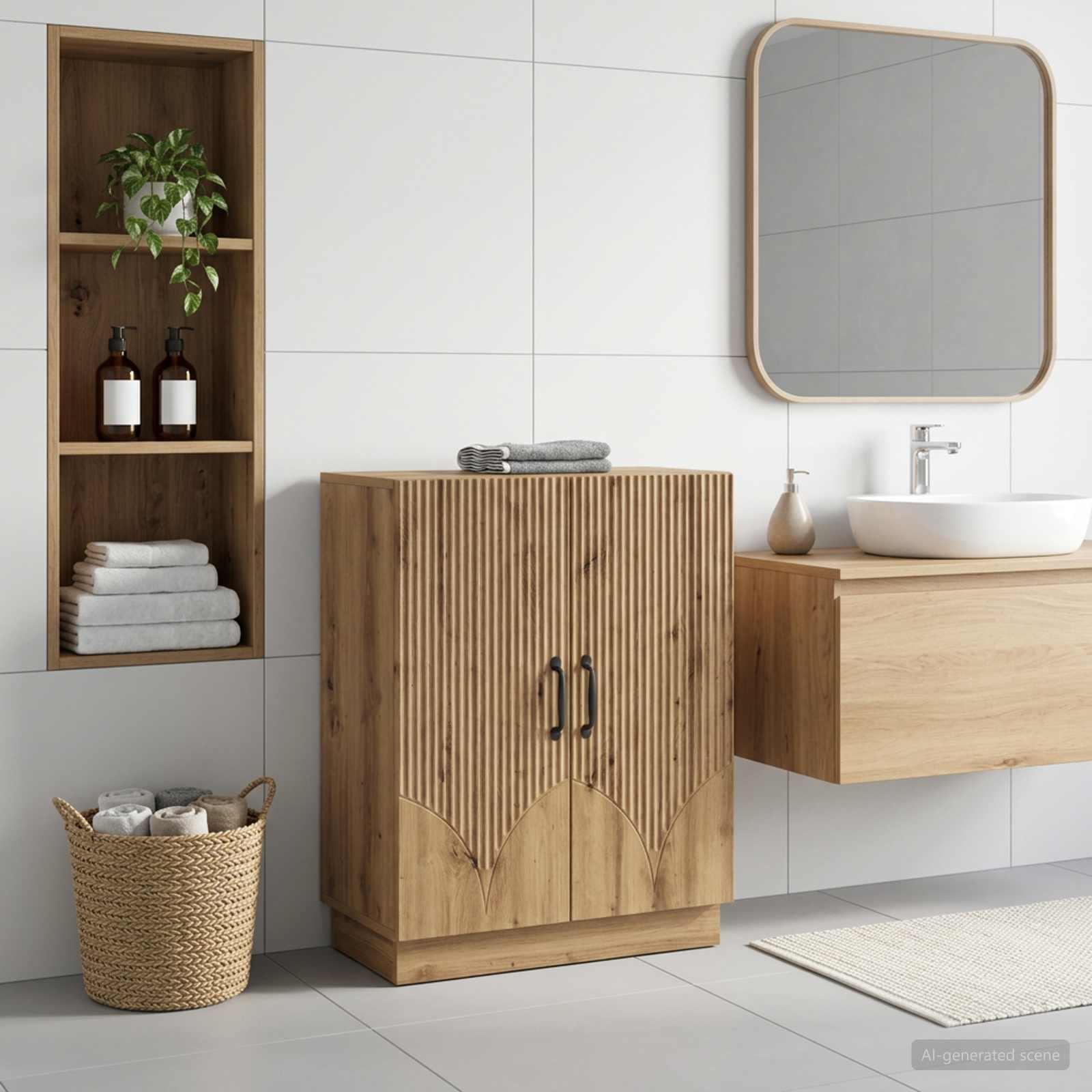 Vannitoa hoiukapp HOORN Artisan tamm 59,5 x 31 x 77 cm