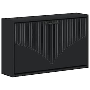 vidaXL Seinale kinnitatav jalan&otilde;ude kapp HOORN 71 x 17 x 43 cm Must