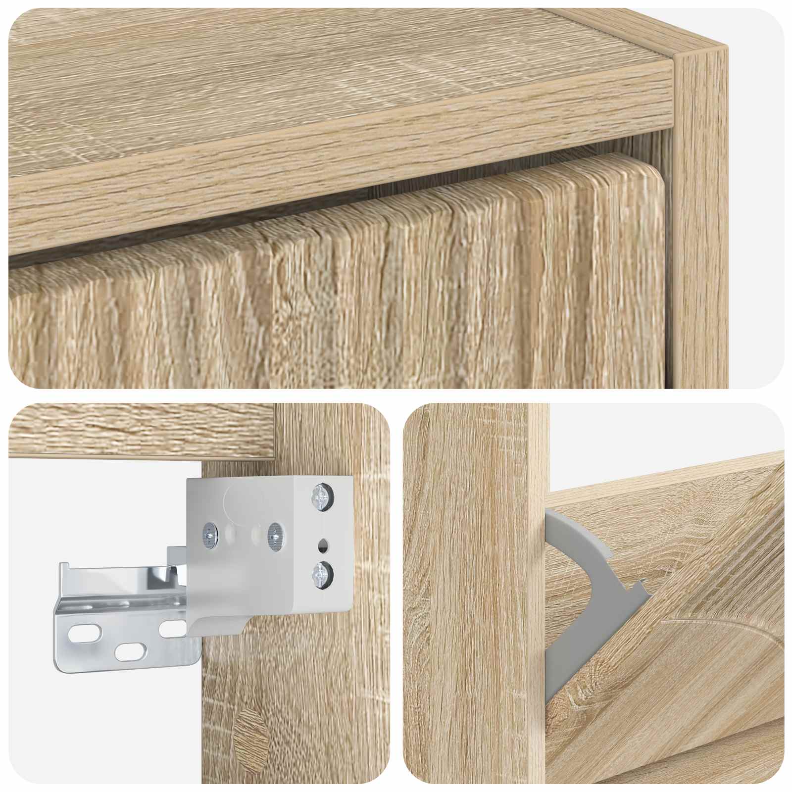 Wandgemonteerde Schoenkast HOORN 71 x 17 x 43 cm Bewerkt hout image 6