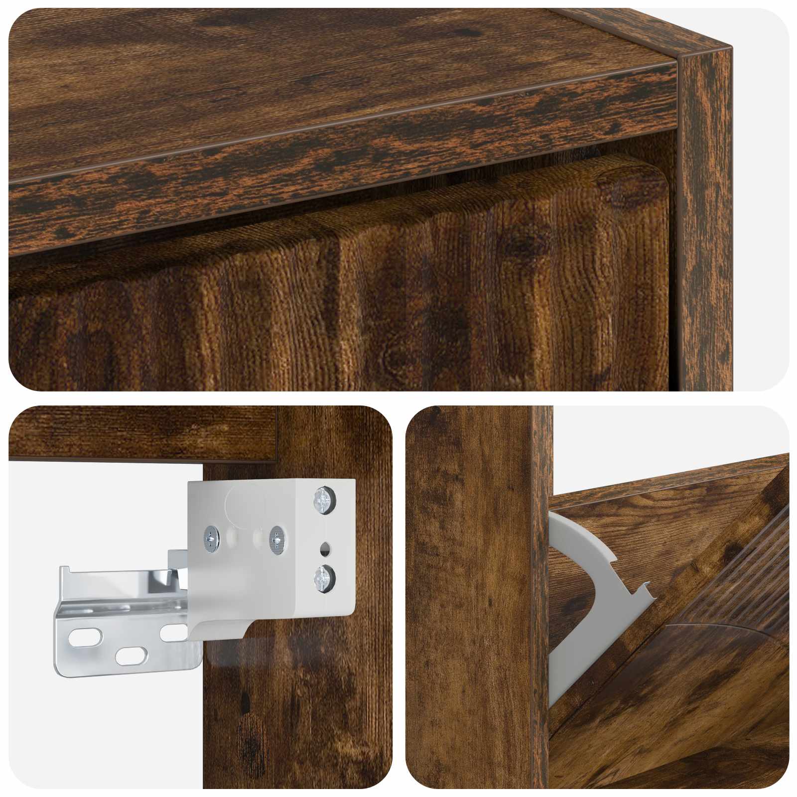 Wandgemonteerde Schoenkast HOORN 71 x 17 x 43 cm Bewerkt hout image 6