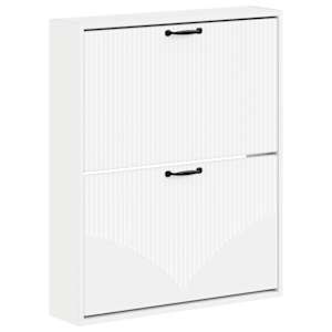 vidaXL Seinale kinnitatav jalan&otilde;ude kapp HOORN 71 x 17 x 86 cm Valge