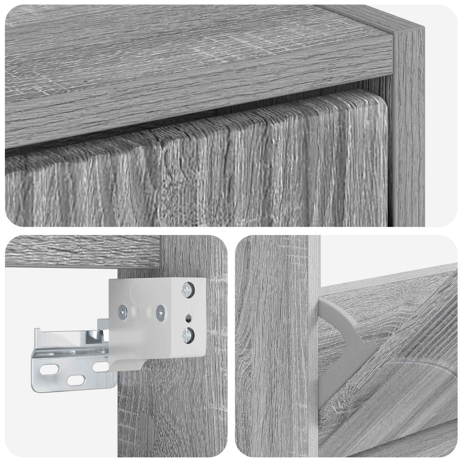 Wandgemonteerde Schoenkast HOORN 71 x 17 x 86 cm Bewerkt hout image 6