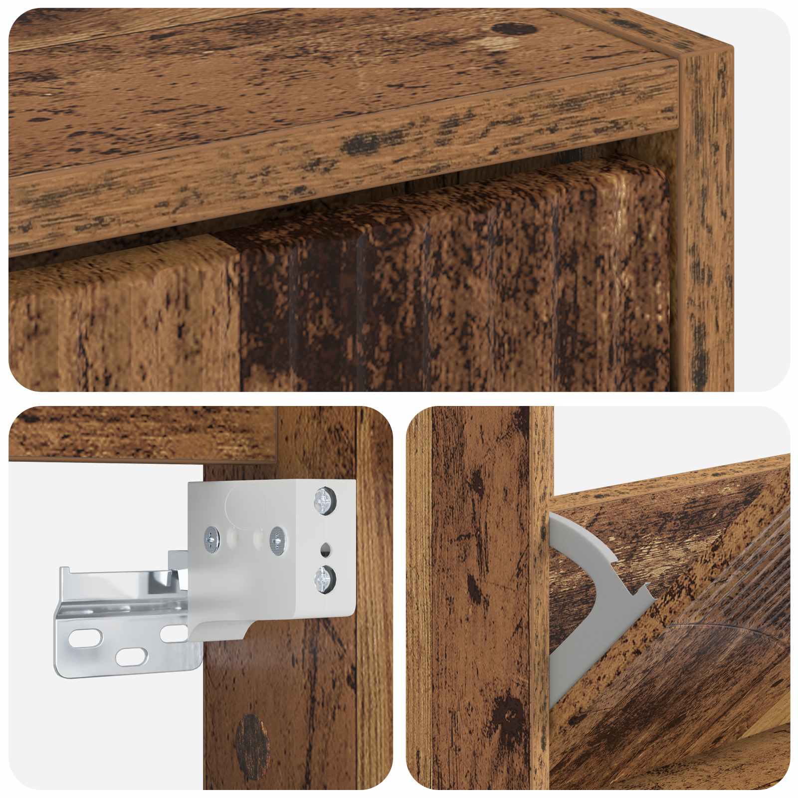 Wandgemonteerde Schoenkast HOORN 71 x 17 x 86 cm Bewerkt hout image 6