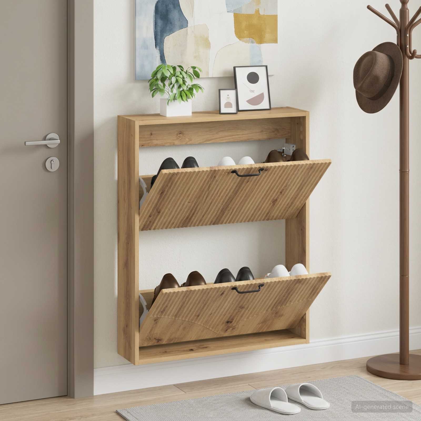vidaXL Wandmontierter Schuhschrank HOORN 71 x 17 x 86 cm Holzwerkstoff