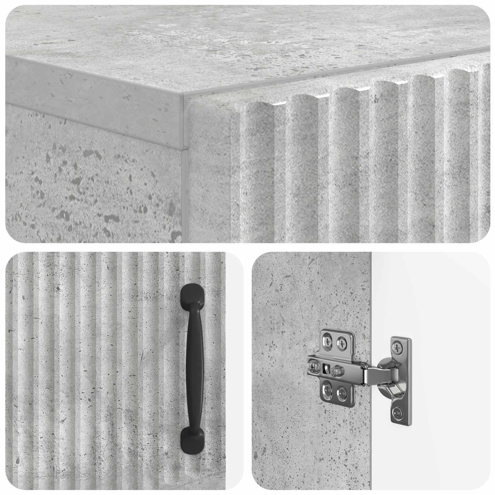 Schoenenkast HOORN 59,5 x 39,5 x 87 cm Bewerkt hout Betongrijs image 6