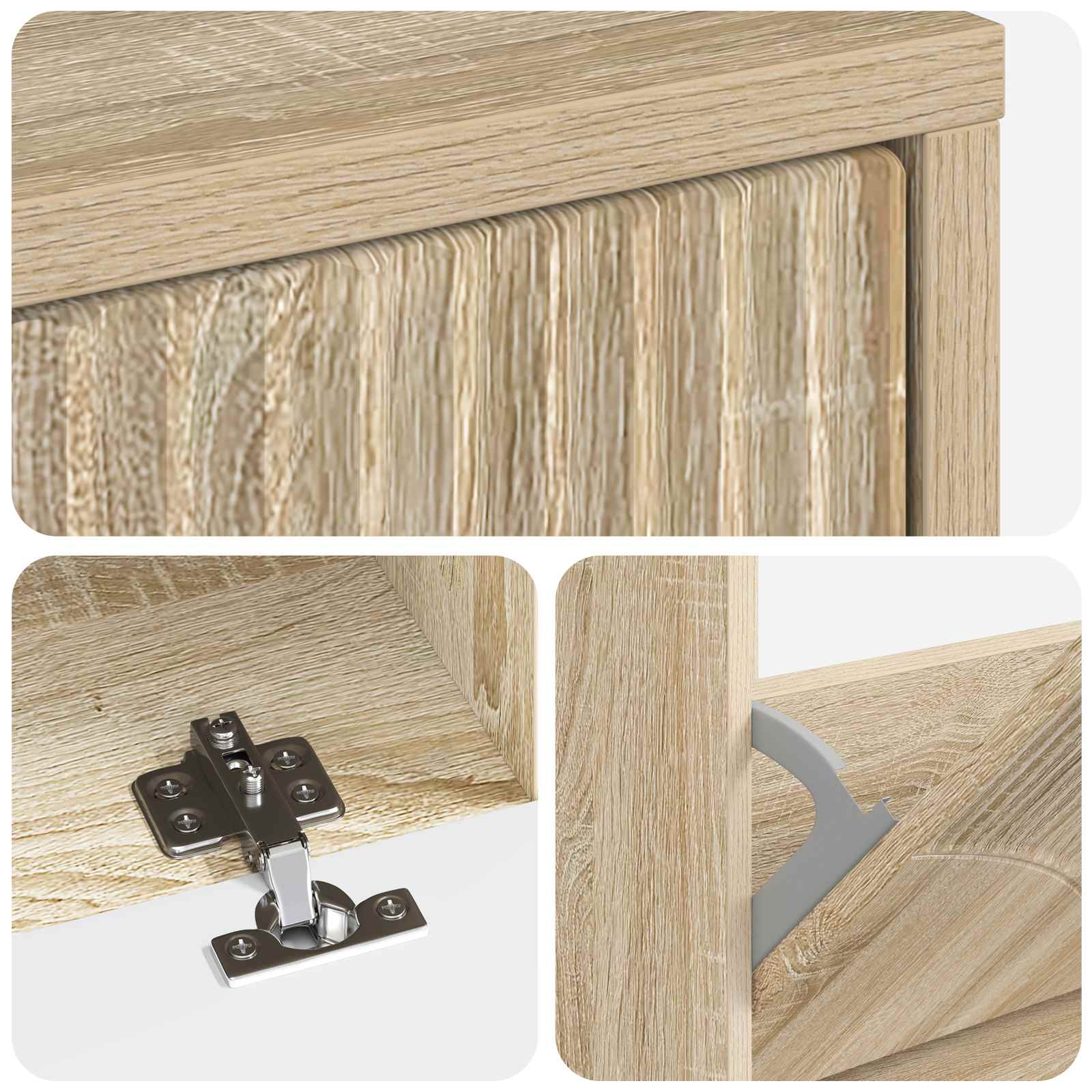 Schoenenkast HOORN 78 x 24 x 100 cm Bewerkt hout Sonoma Eiken image 6