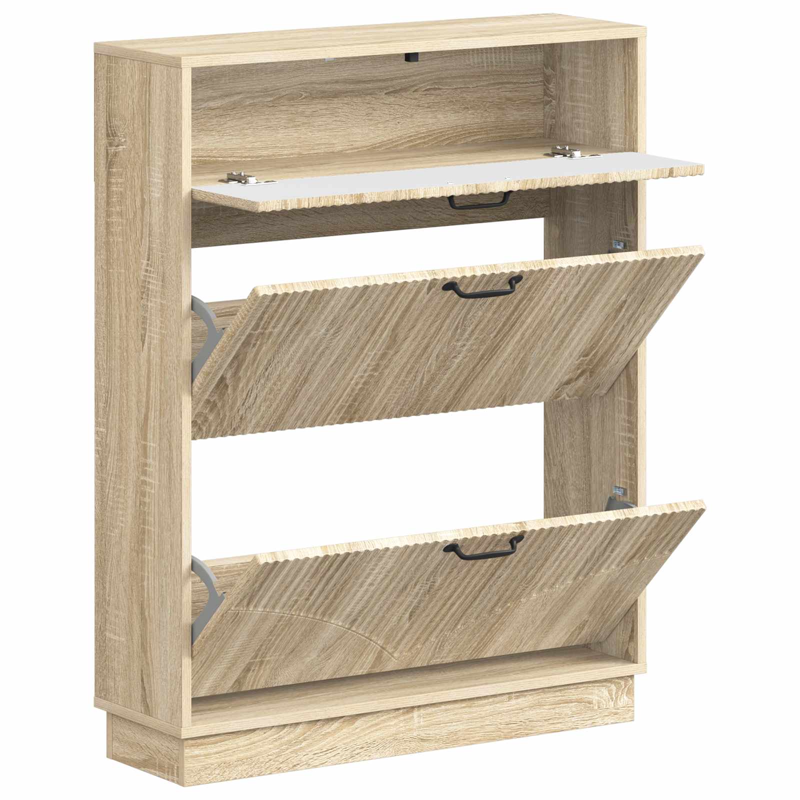 Schoenenkast HOORN 78 x 24 x 100 cm Bewerkt hout Sonoma Eiken image 2