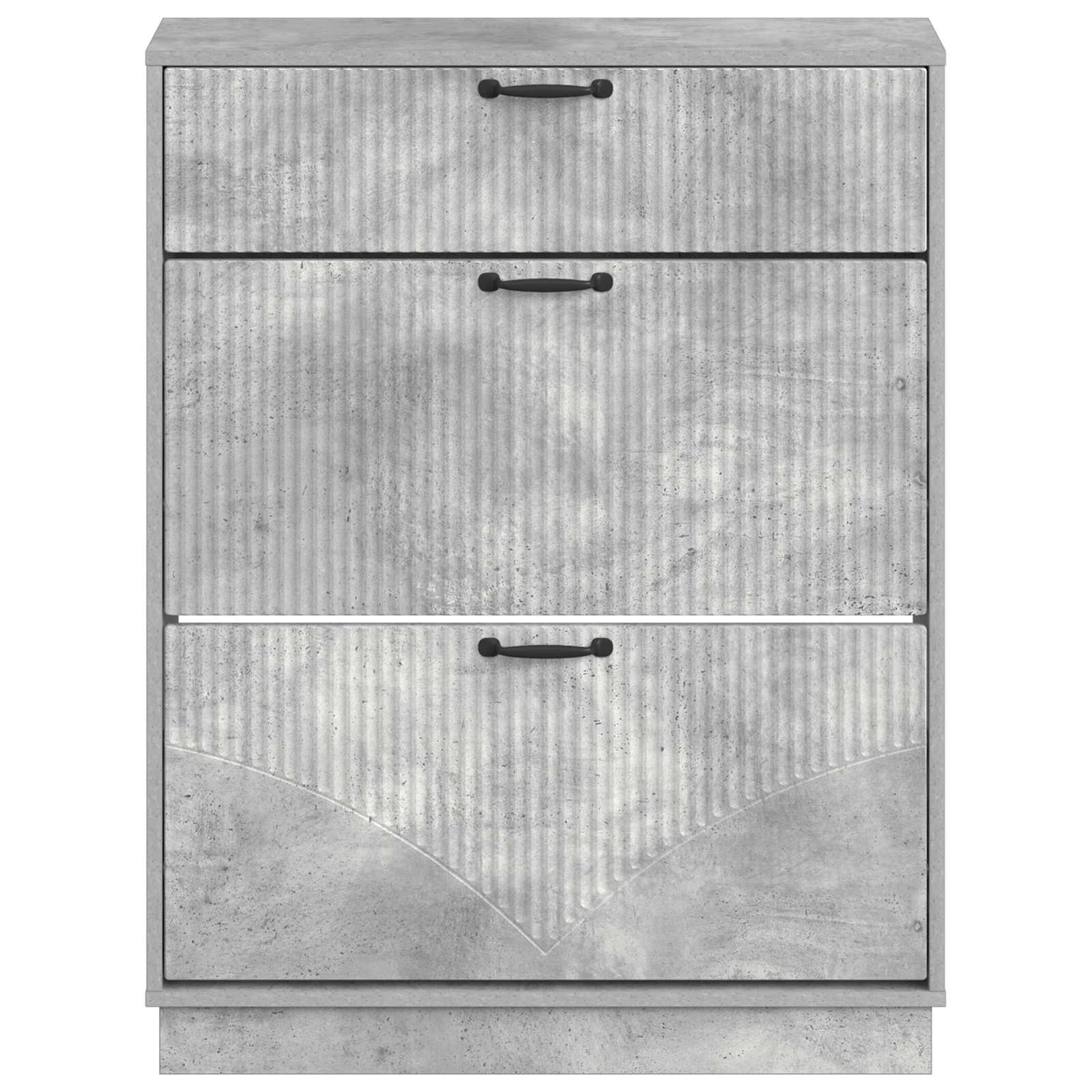 Schoenenkast HOORN 78 x 24 x 100 cm Bewerkt hout Betongrijs image 3