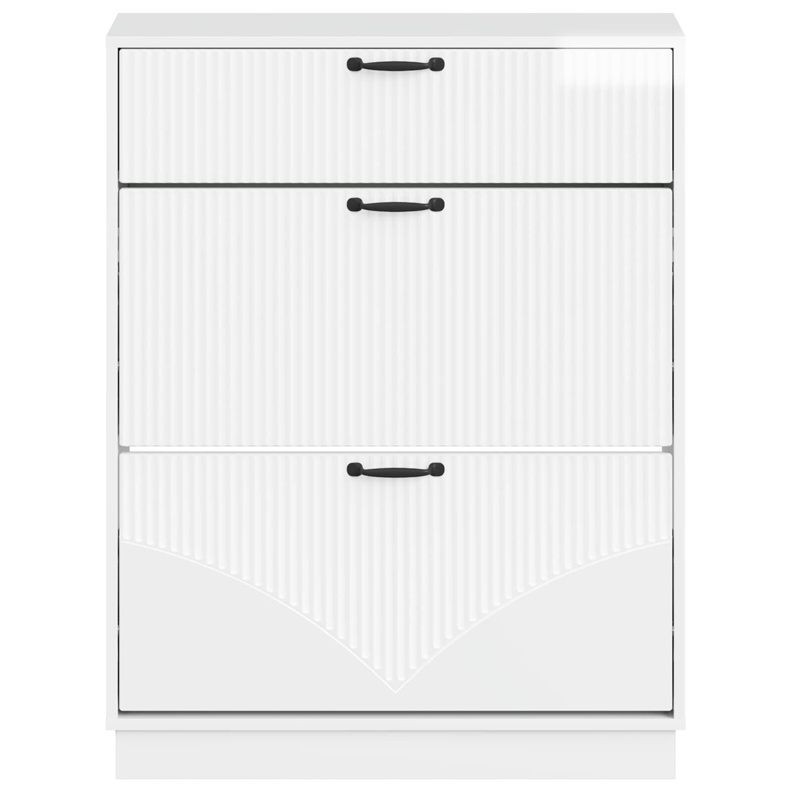 Schoenenkast HOORN 78 x 24 x 100 cm Bewerkt hout Hoogglans Wit image 3
