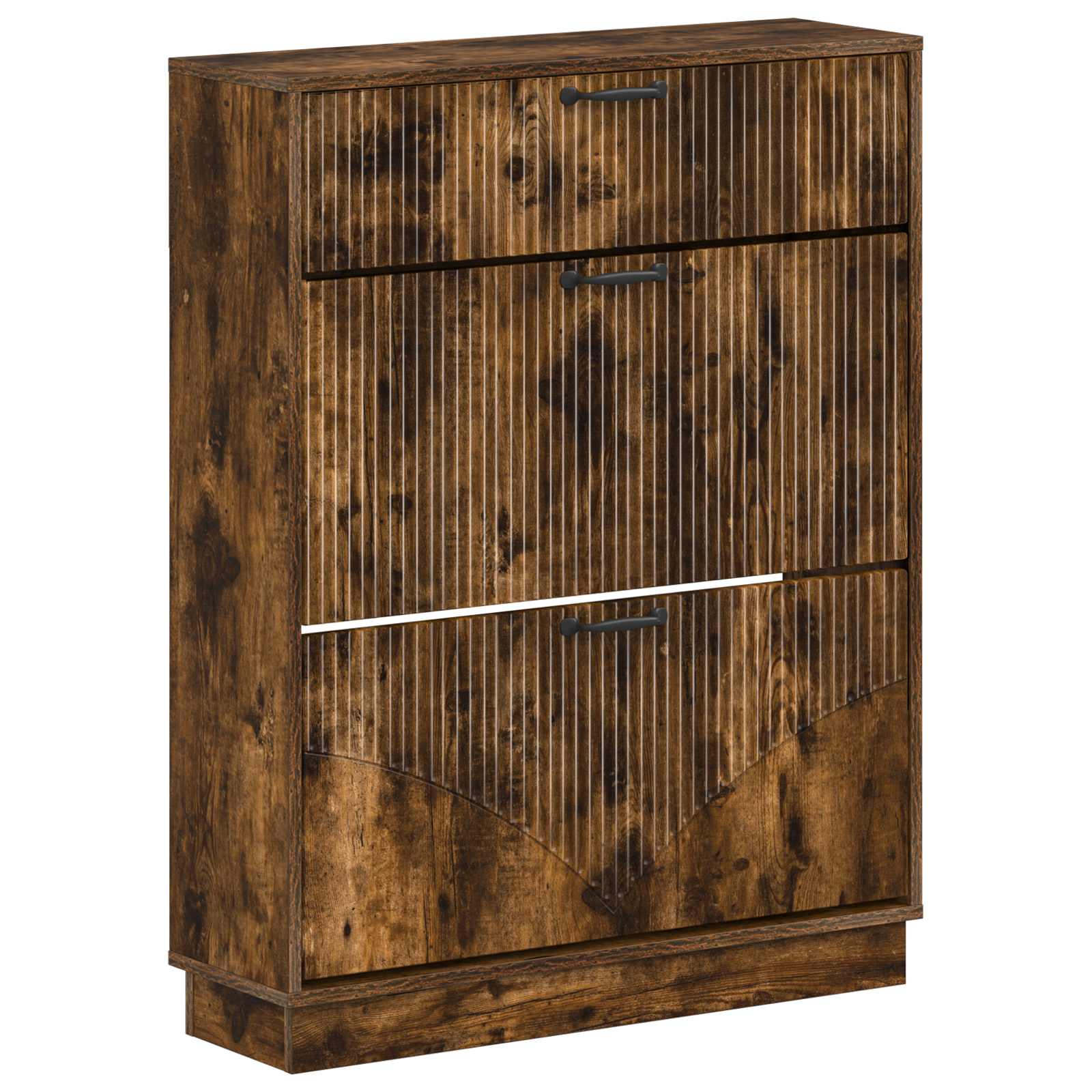 Schoenenkast HOORN 78 x 24 x 100 cm Bewerkt hout Gerookt eiken image 1