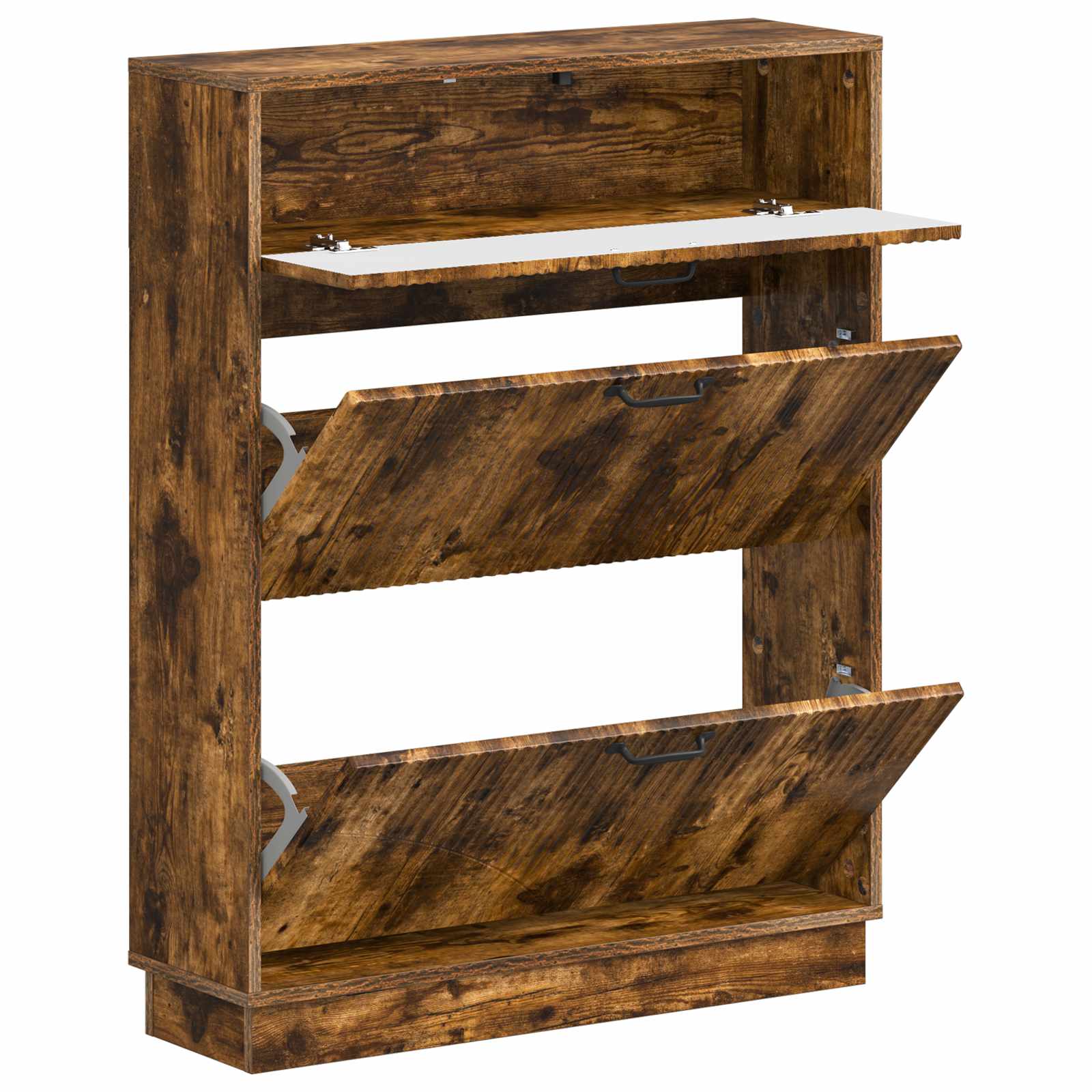 Schoenenkast HOORN 78 x 24 x 100 cm Bewerkt hout Gerookt eiken image 2