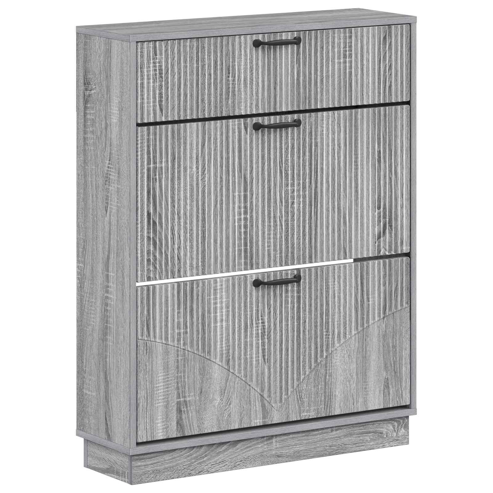 Schoenenkast HOORN 78 x 24 x 100 cm Bewerkt hout Grijs Sonoma image 1