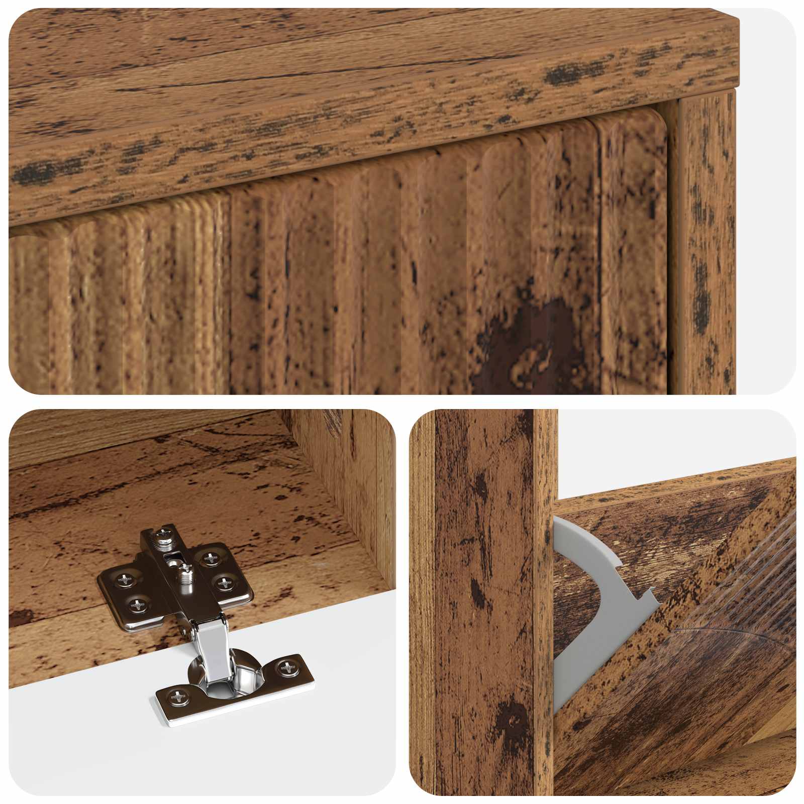 Schoenenkast HOORN 78 x 24 x 100 cm Bewerkt hout Oud hout image 6