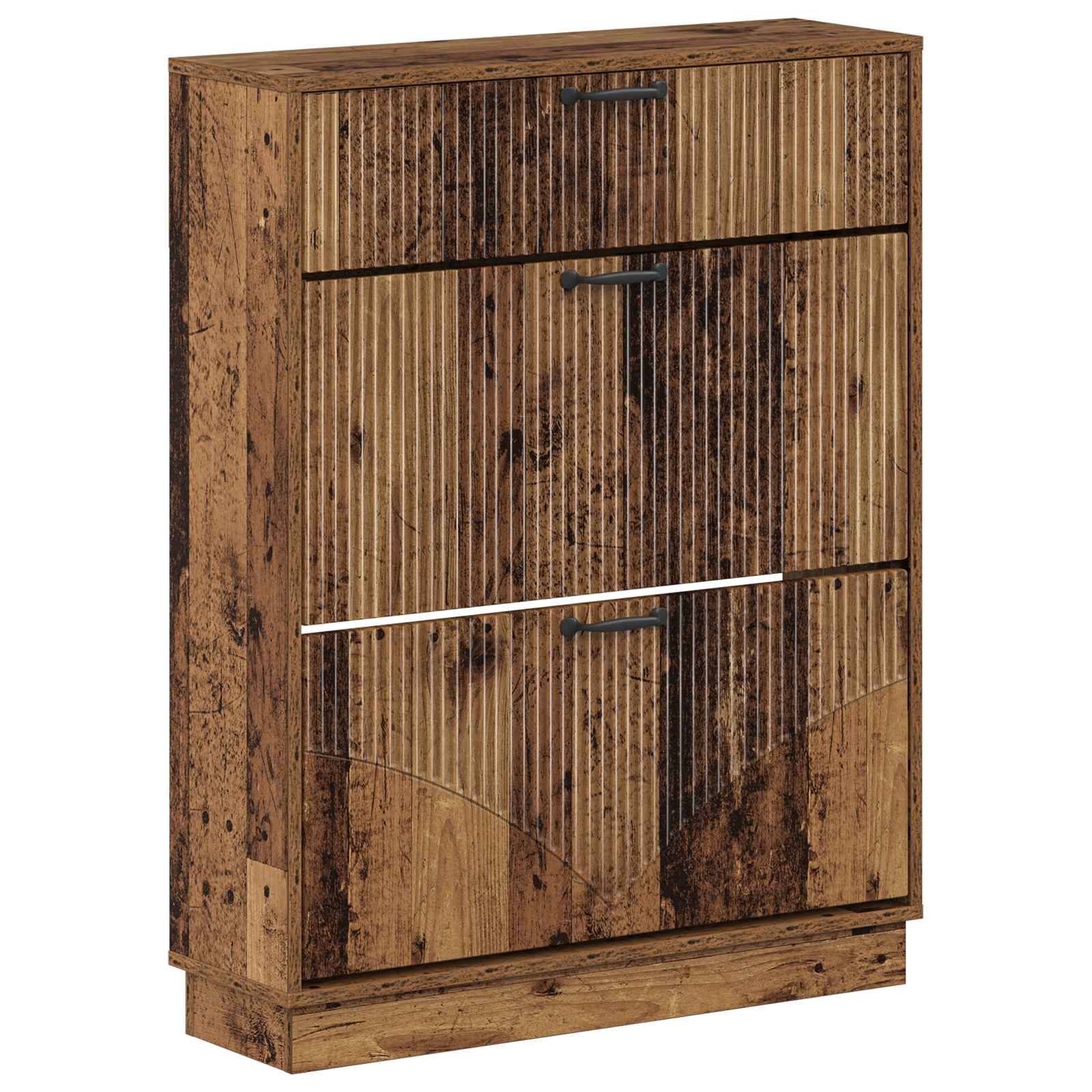 Schoenenkast HOORN 78 x 24 x 100 cm Bewerkt hout Oud hout image 1