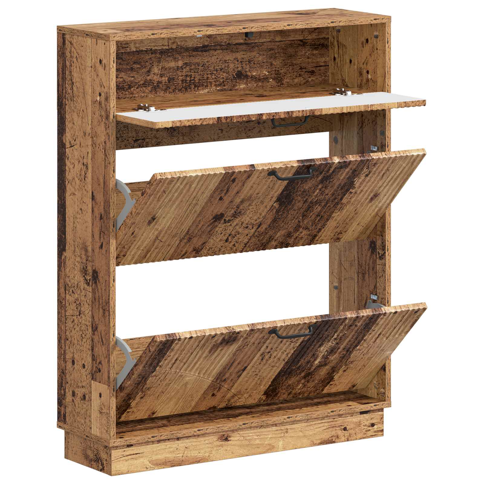 Schoenenkast HOORN 78 x 24 x 100 cm Bewerkt hout Oud hout image 2