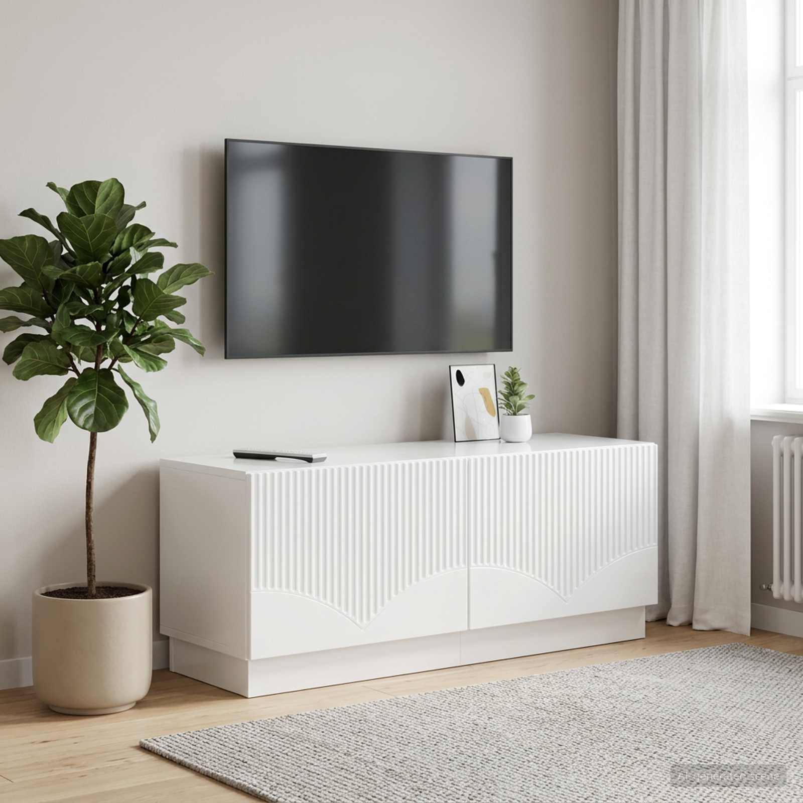 vidaXL Tv-meubel Hoogglans Wit Bewerkt hout