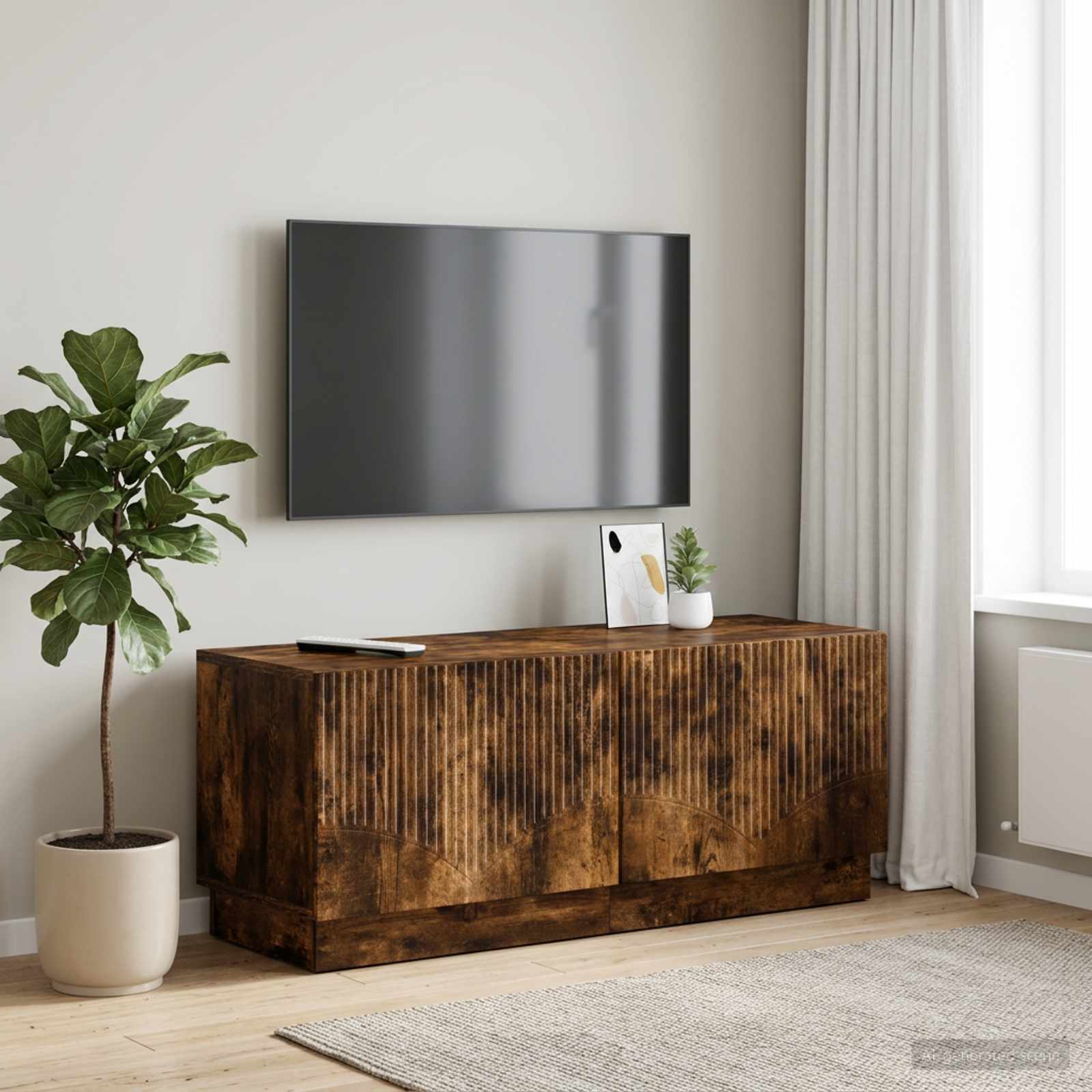vidaXL Tv-meubel Gerookt eiken Bewerkt hout
