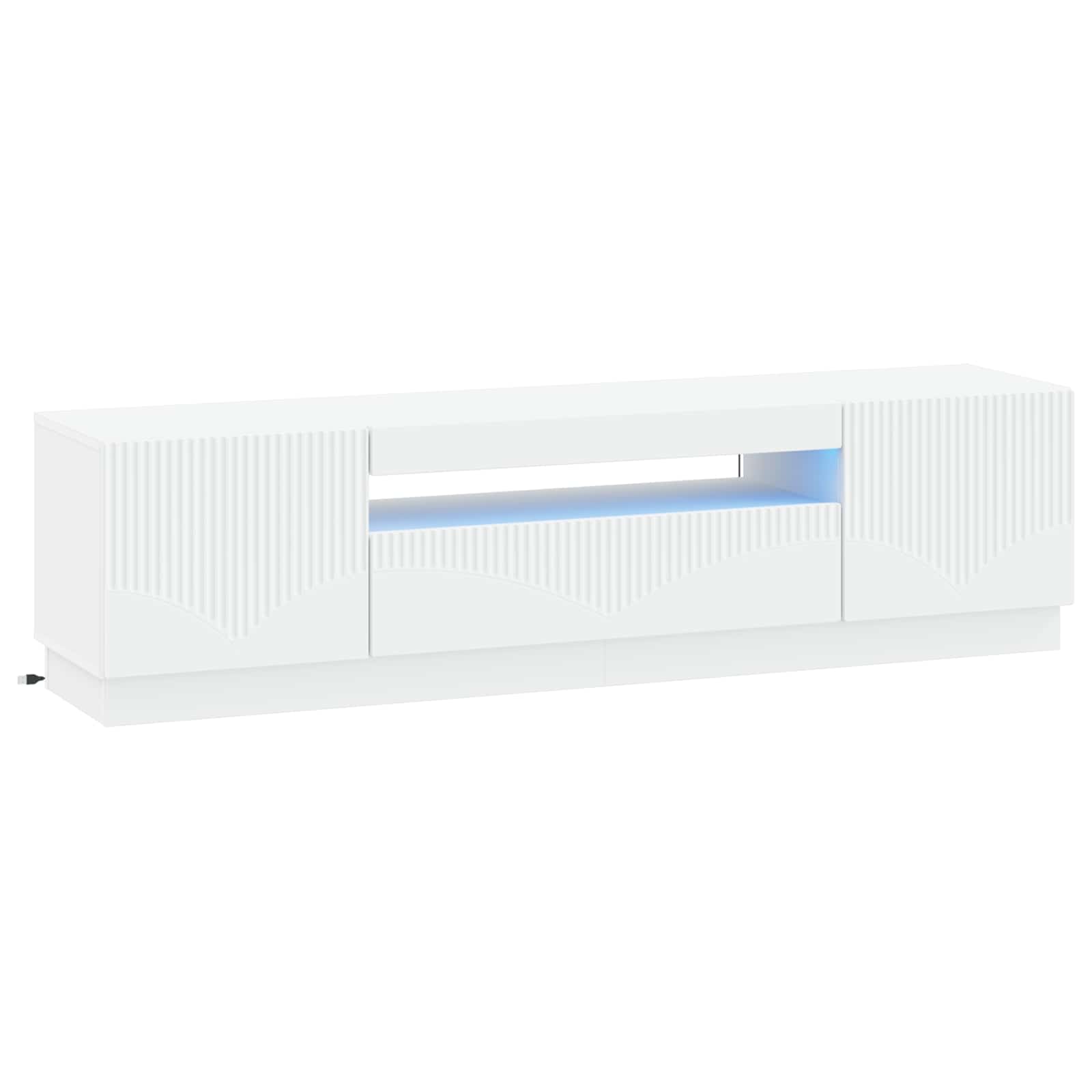 LED TV-kaappi valkoinen Tekninen puu