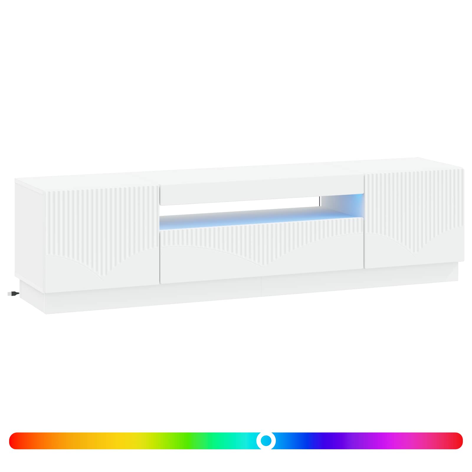 LED TV-kaappi valkoinen Tekninen puu - Image 2