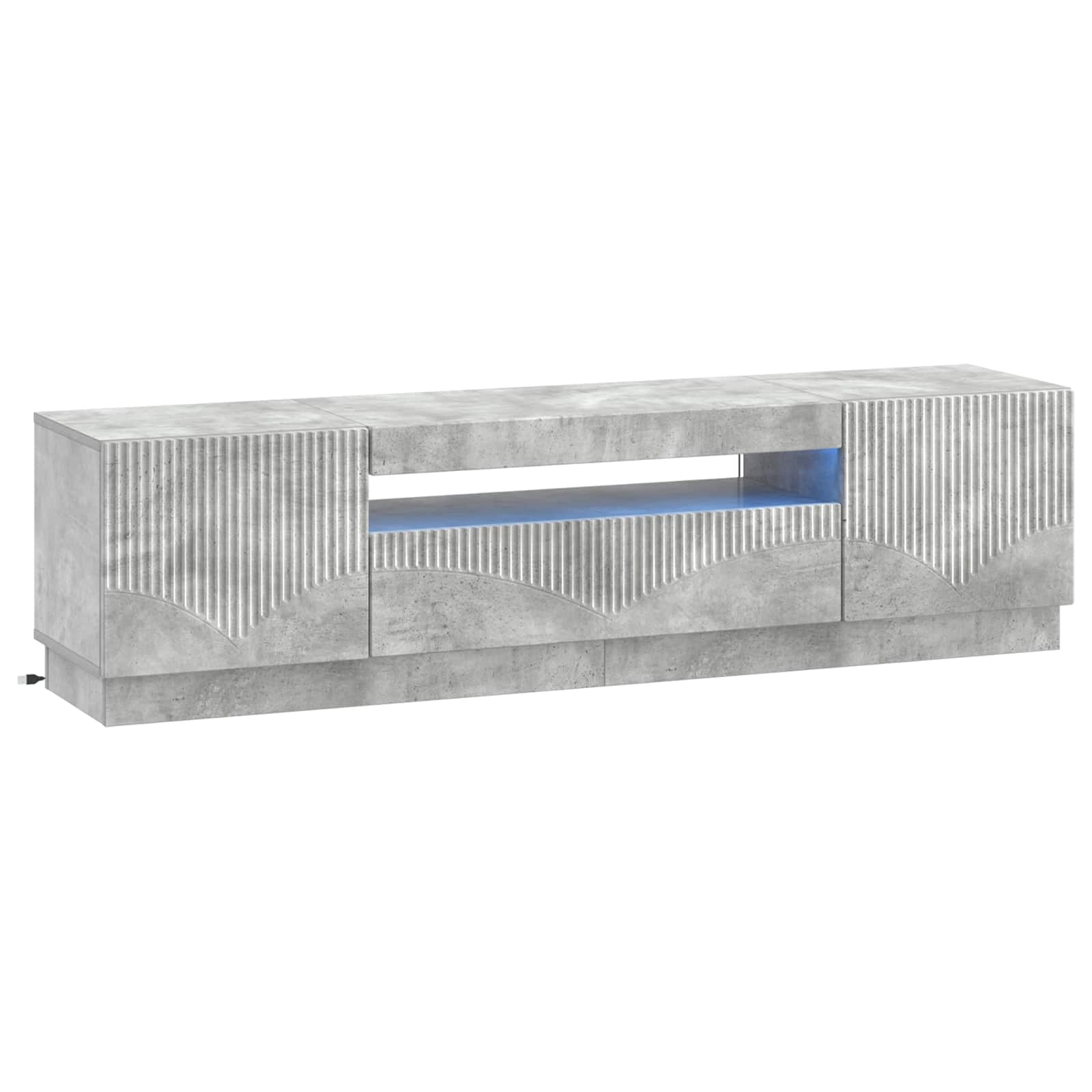 LED TV-kaappi Betoninharmaa Tekninen puu