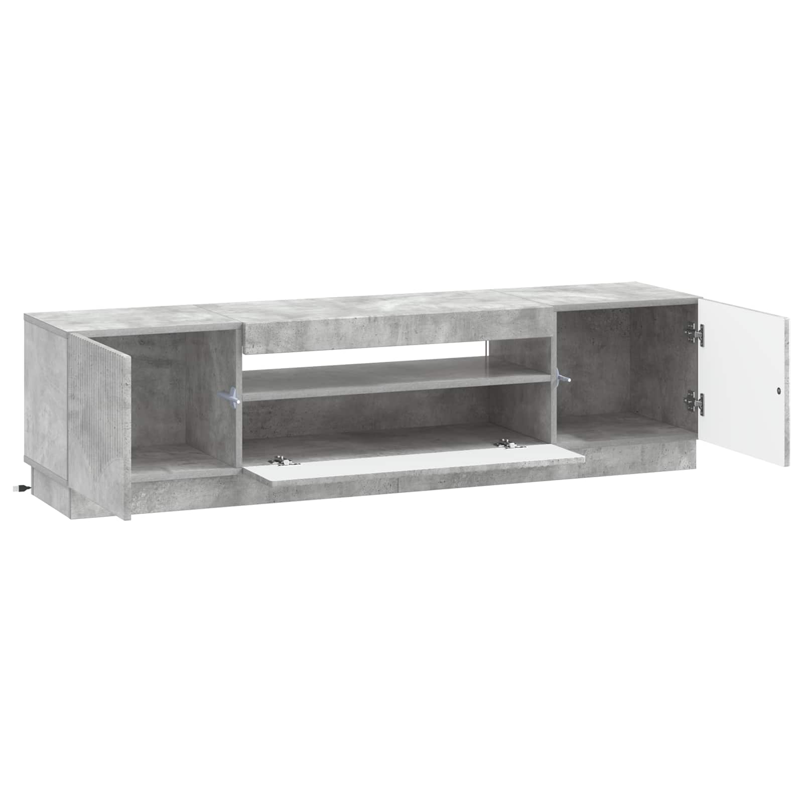 LED TV-kaappi Betoninharmaa Tekninen puu - Image 3