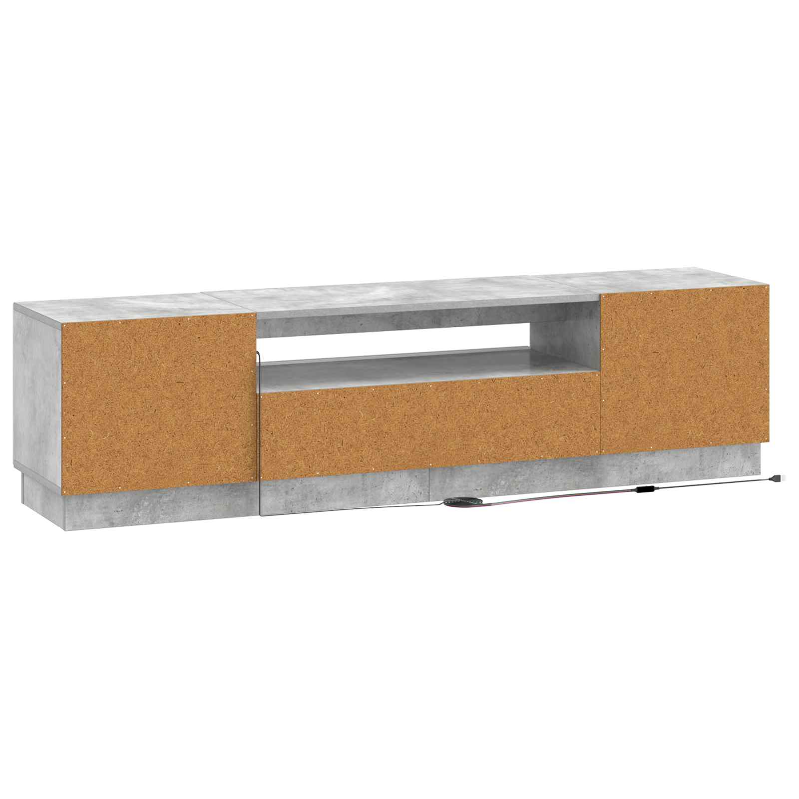 LED TV-kaappi Betoninharmaa Tekninen puu - Image 6
