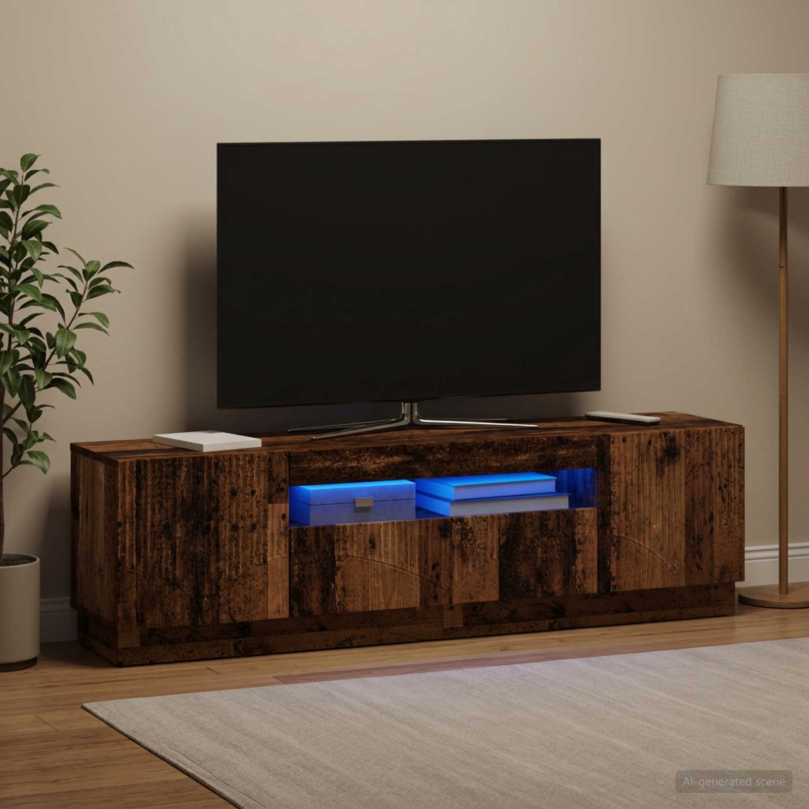 LED TV-kaappi Vanha puu Tekninen puu - Image 4