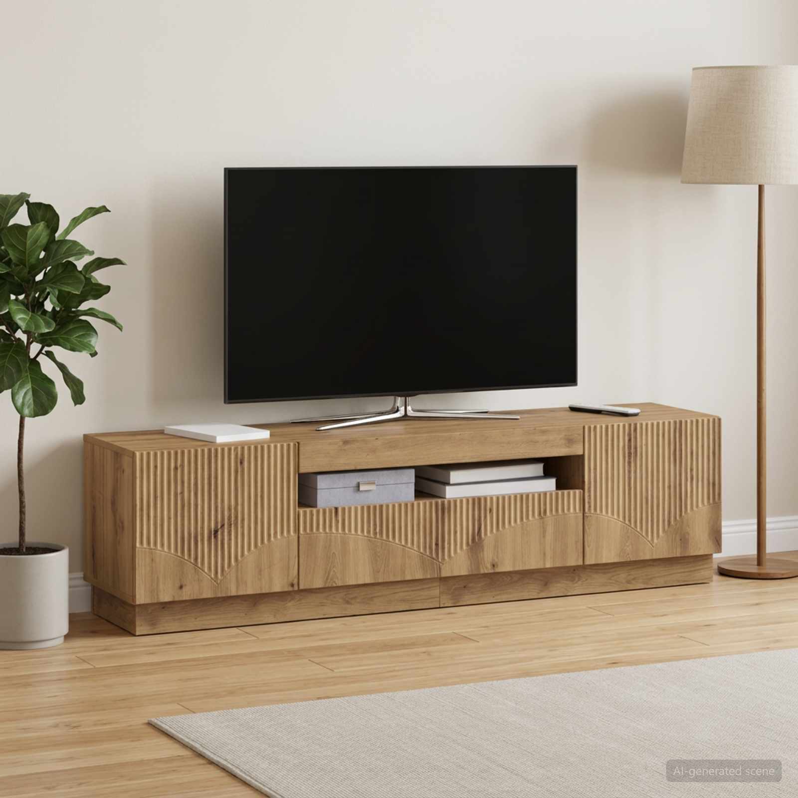 LED TV-kaappi Artisaanitammi Tekninen puu