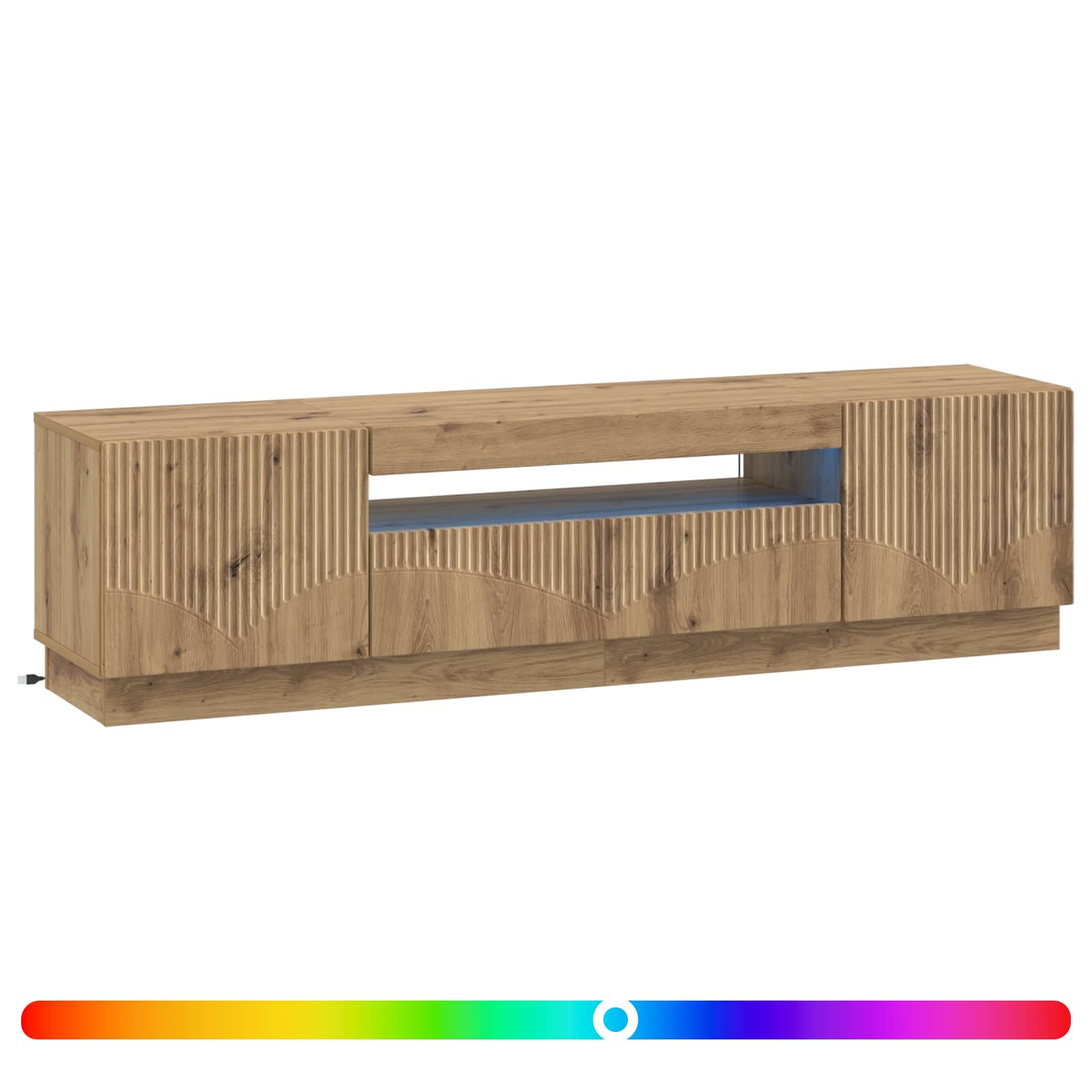 LED TV-kaappi Artisaanitammi Tekninen puu - Image 2