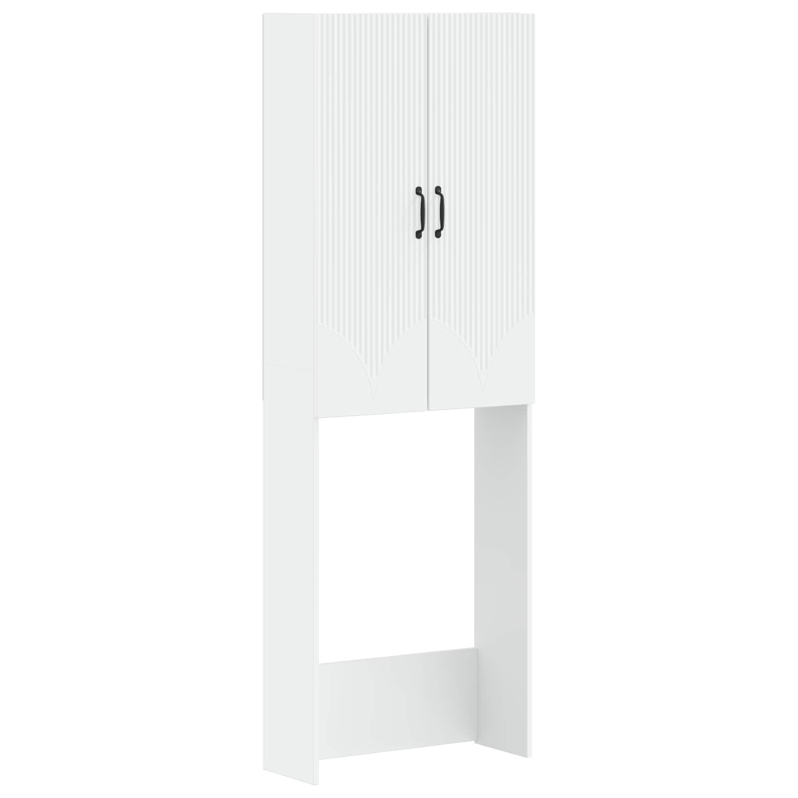 vidaXL Toalett skåp HOORN Vit 66 x 25,5 x 190 cm Konstruerat trä