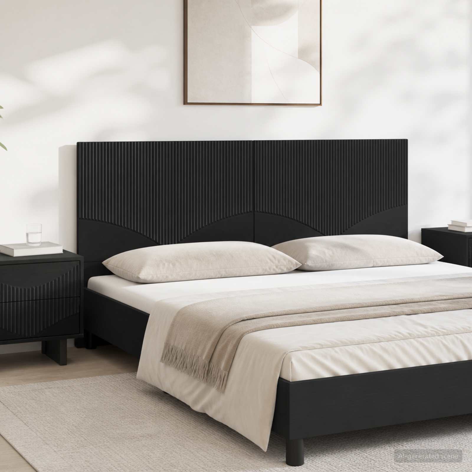 Seinälle asennettava pääty HOORN Musta Tekninen puu