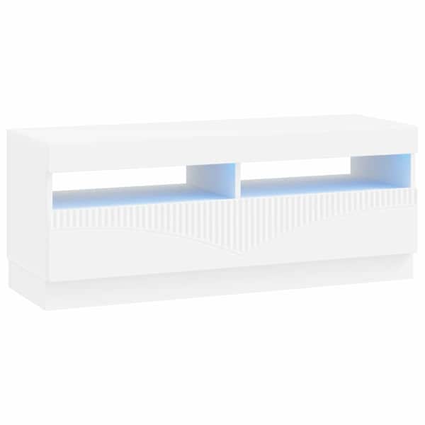vidaXL LED TV kapp Valge Tehispuit