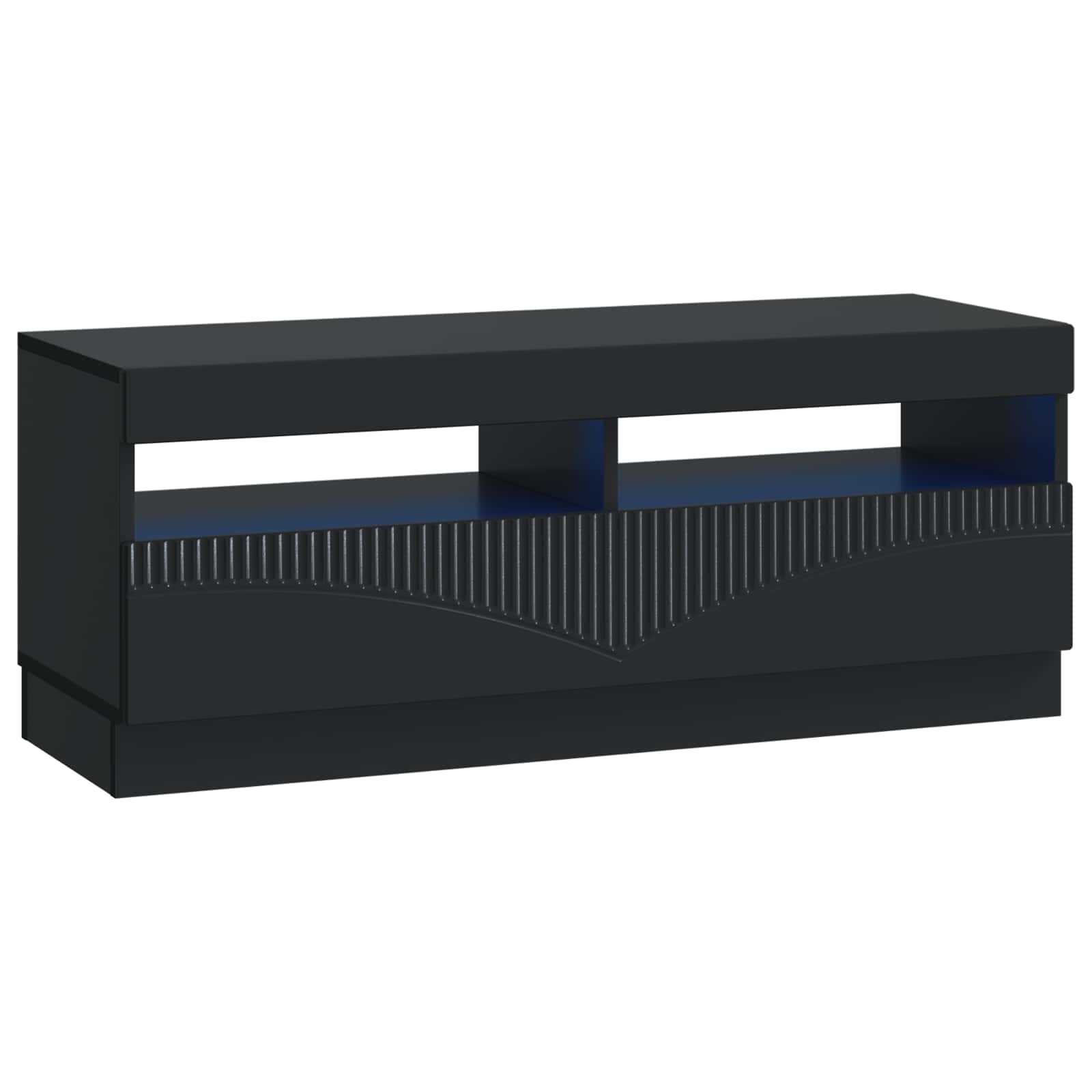 LED TV-kaappi Musta Tekninen puu