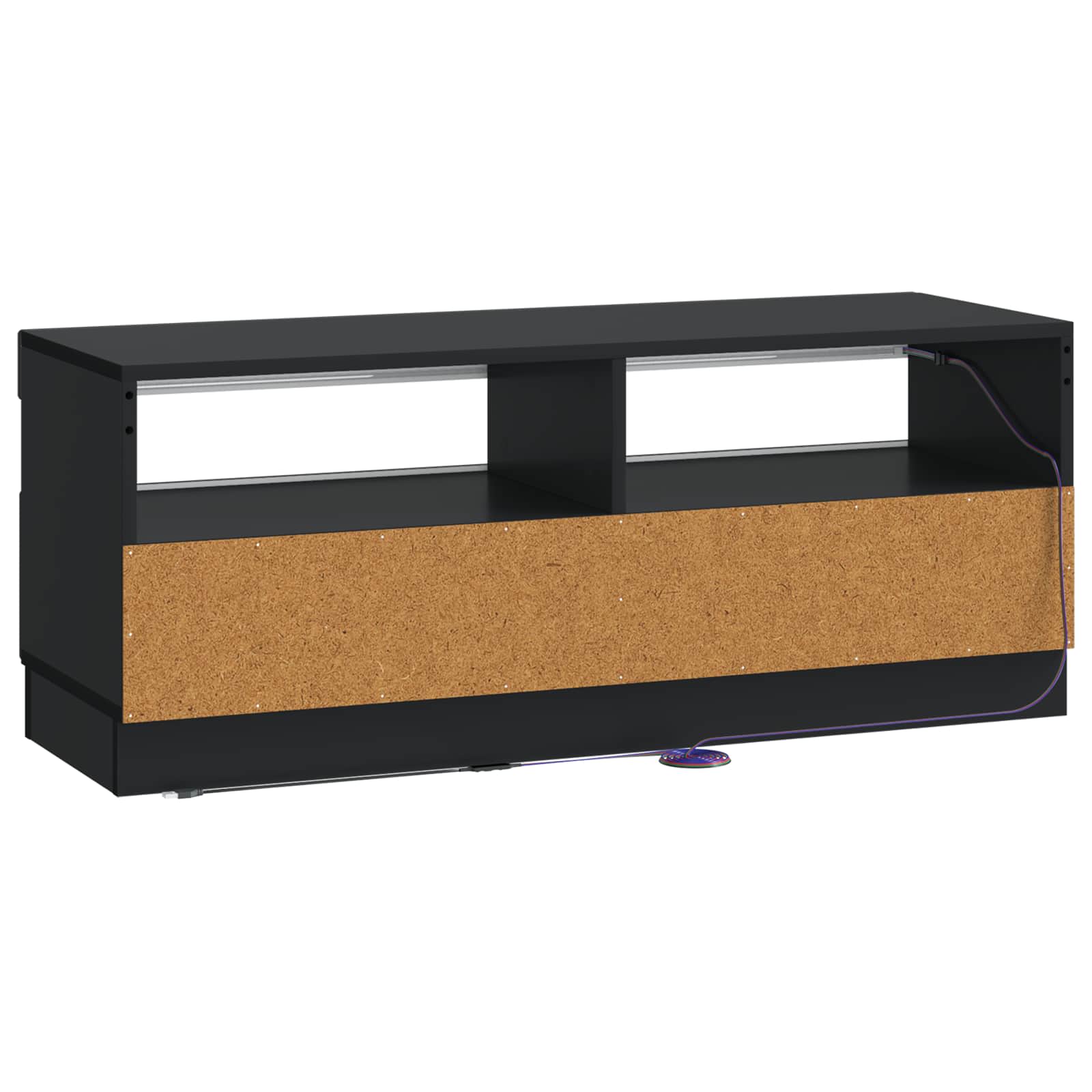 LED TV-kaappi Musta Tekninen puu - Image 6
