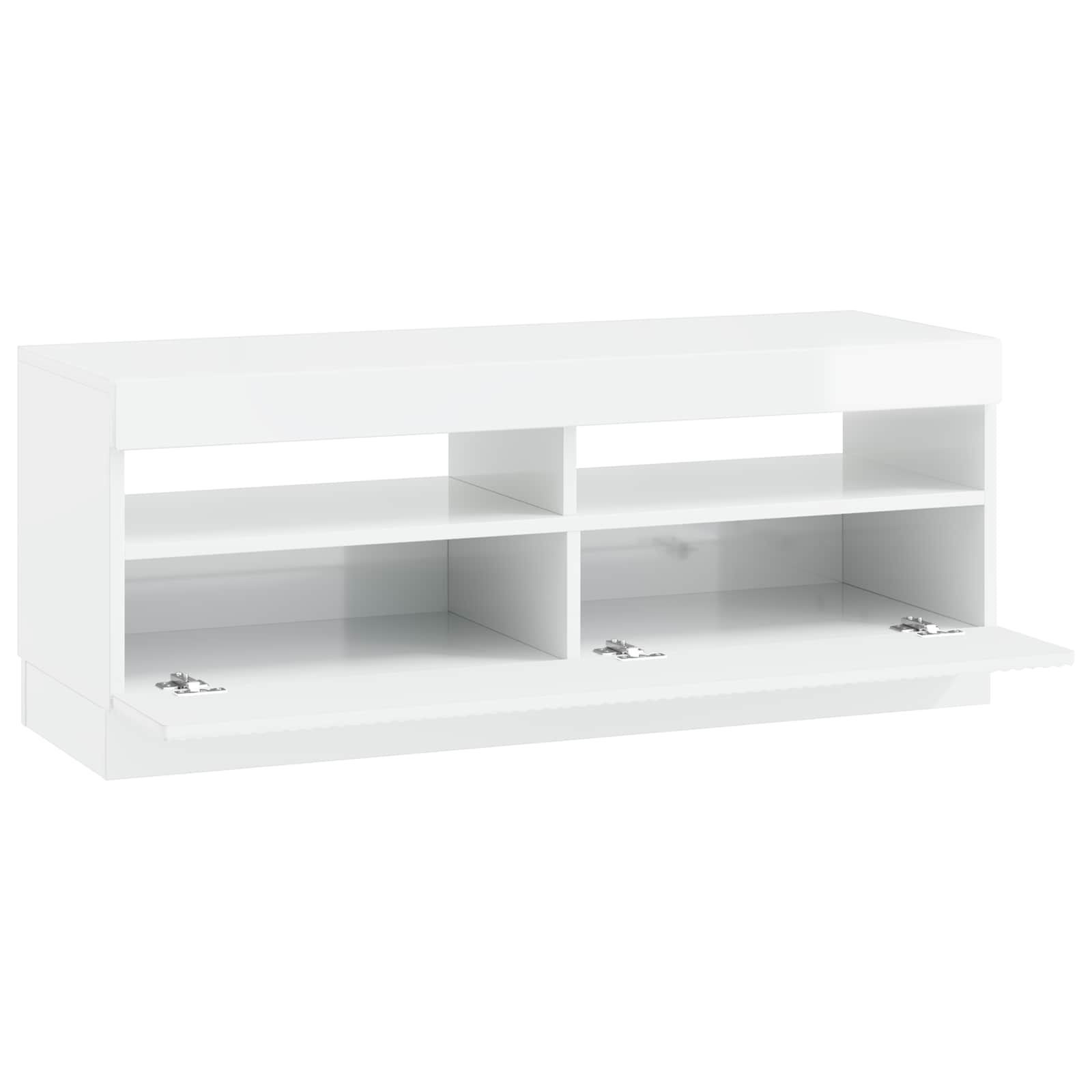 LED TV-kaappi Korkeakiiltoinen valkoinen Tekninen puu - Image 3
